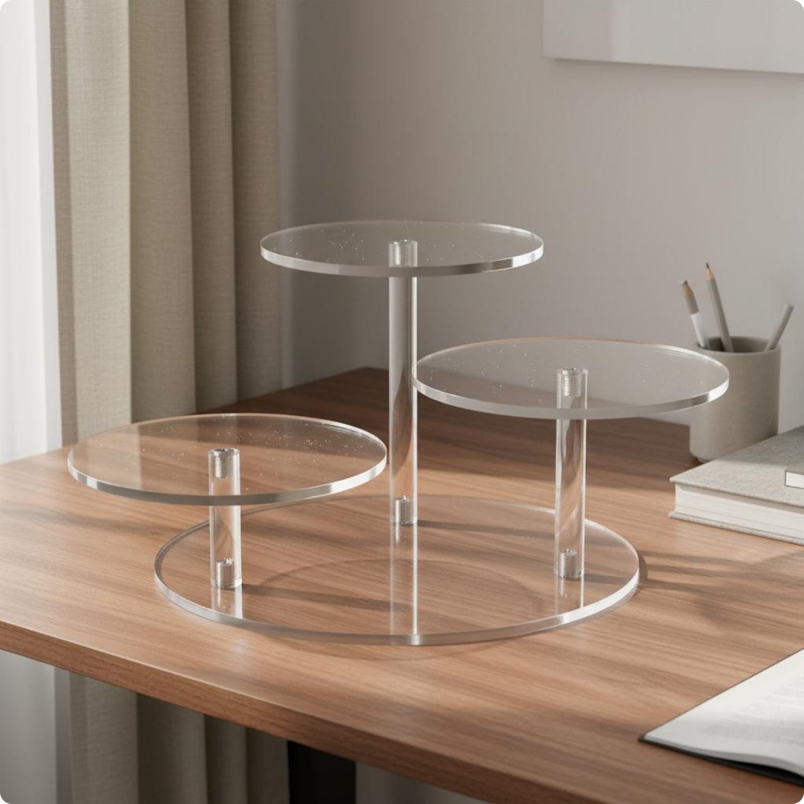 3 Tier Acrylic Display Stand Versatile Acrylic Display Storage areaSaving