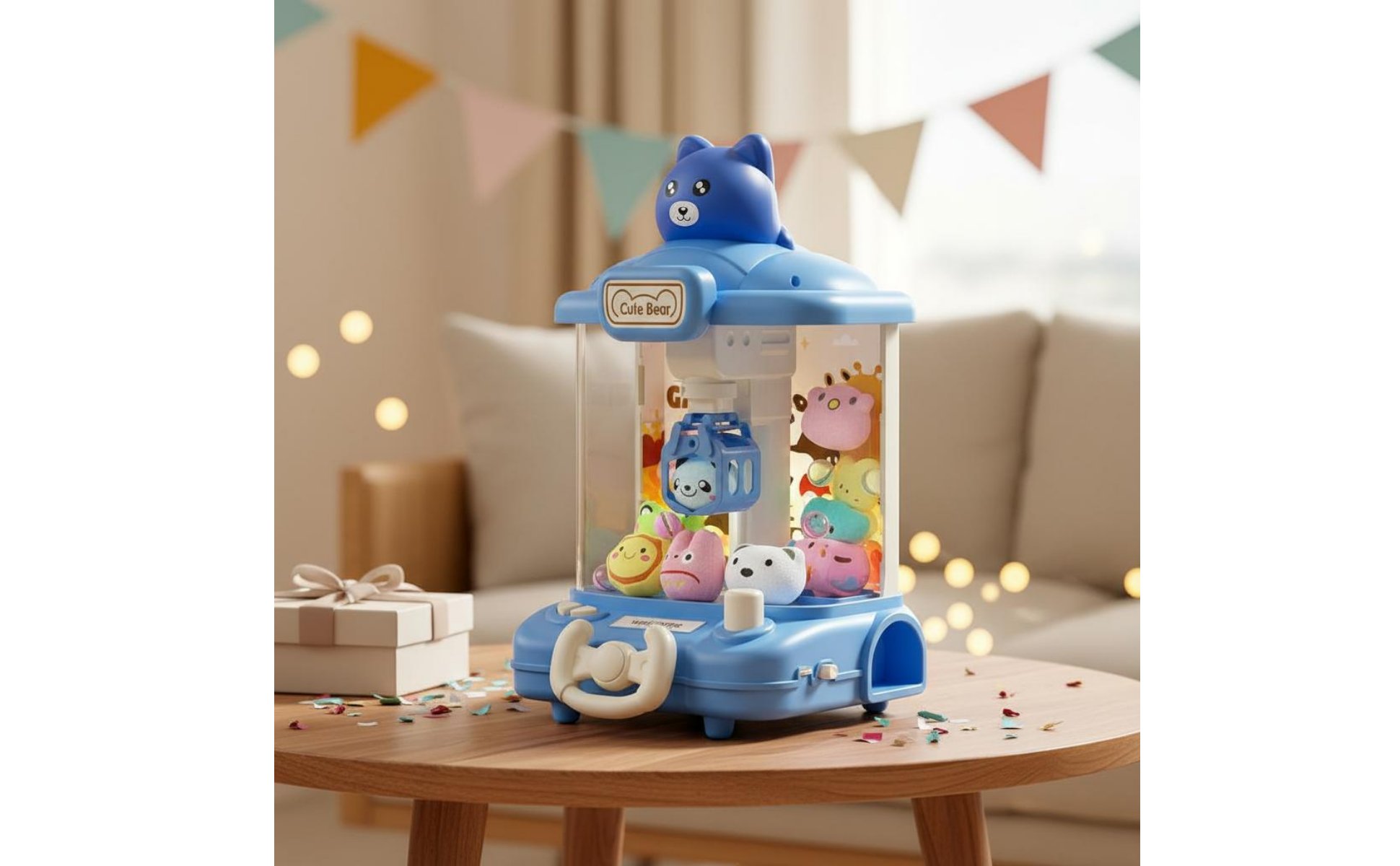 Mini Claw Machine Toy Birthday Gift Doll Machine Interactive Play for Bedroom