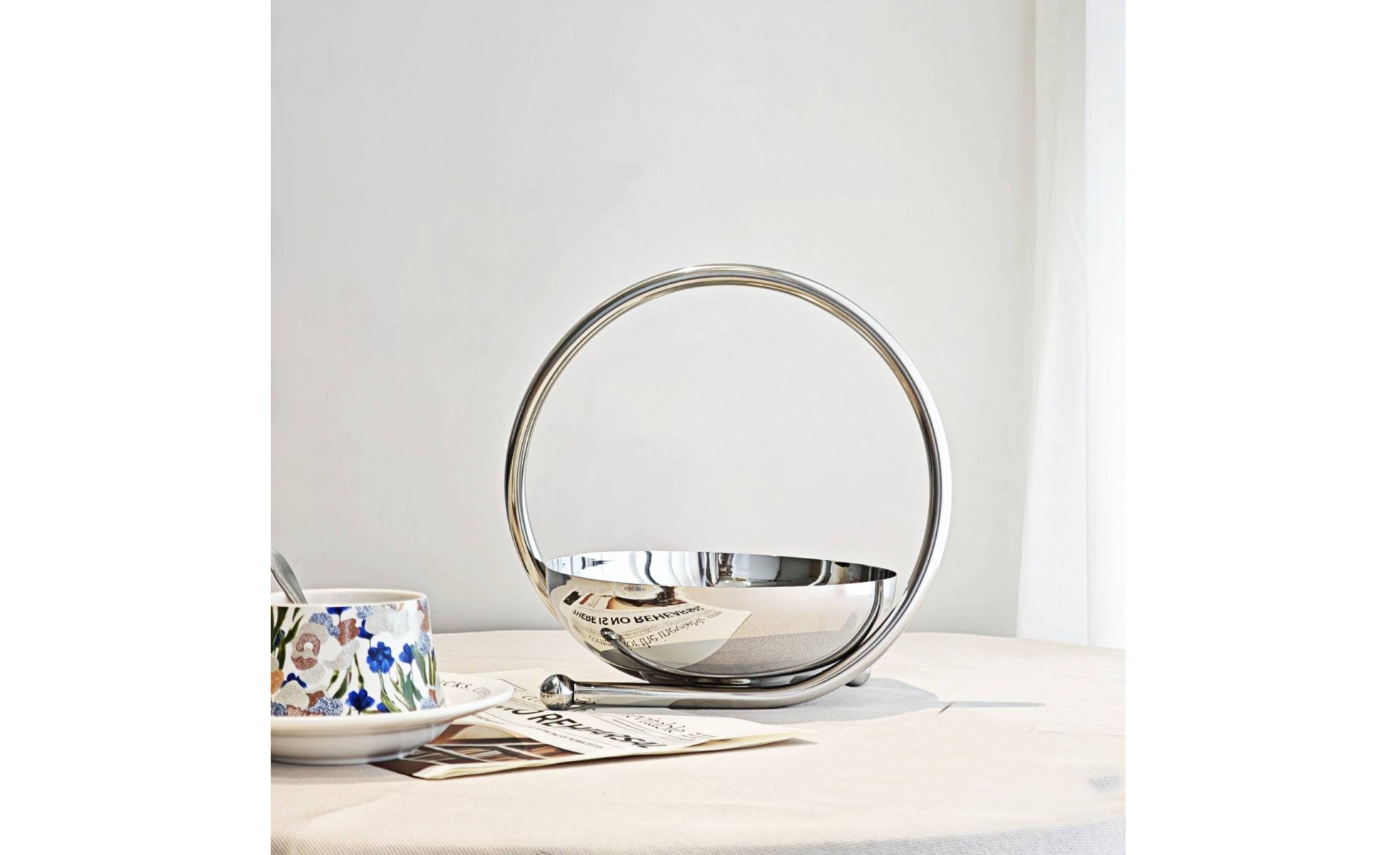 Round Mirror Tray Mirrored Finish Stainless Steel Tray Polished Surface