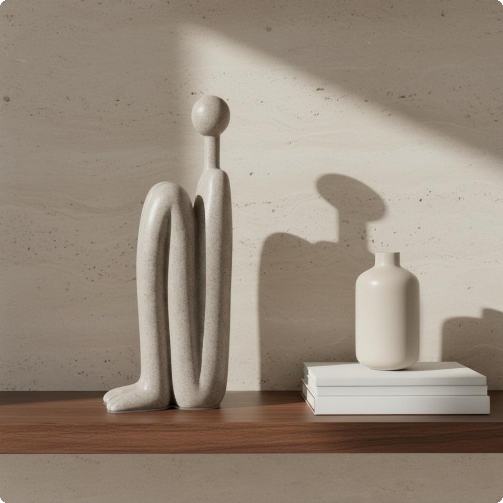 Abstract Human Statue Textured Finish Crouching Person Statue Easy to Clean