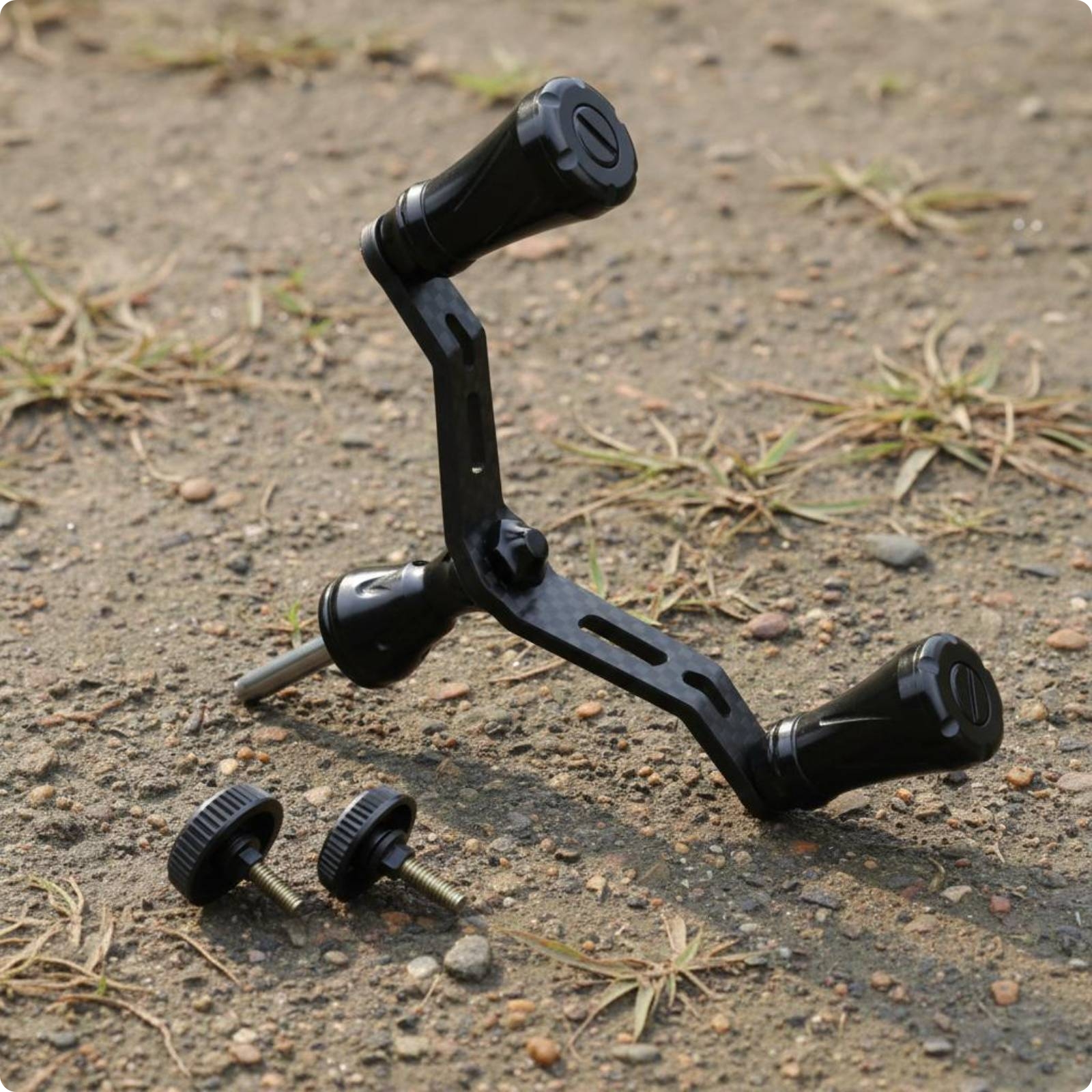 Carbon Fiber Reel Crank Easy to Install Double Handle Reel Crank Mechanism
