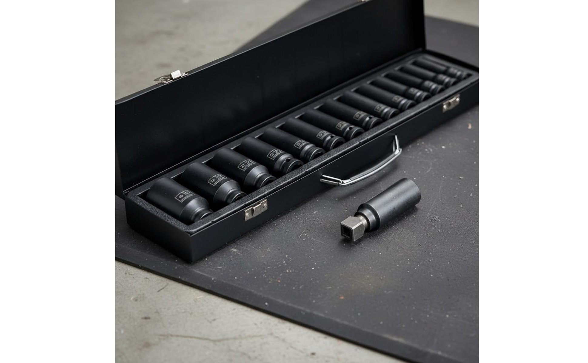 15 Pieces 1/2 Inch Drive Socket Set Car Tire Repair Deep Socket Wrench Set High Force for Mechanics, Garage