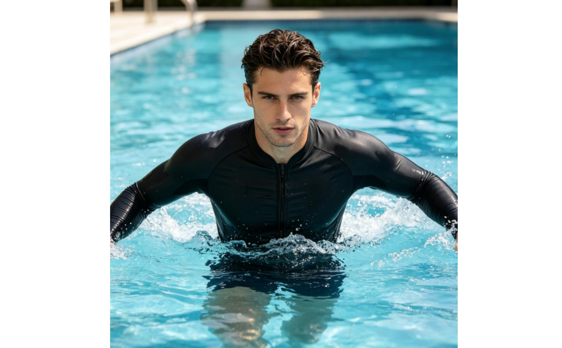 3mm Neoprene Wetsuit Top Glossy Skin Finish Long Sleeve Neoprene Top for Surfing