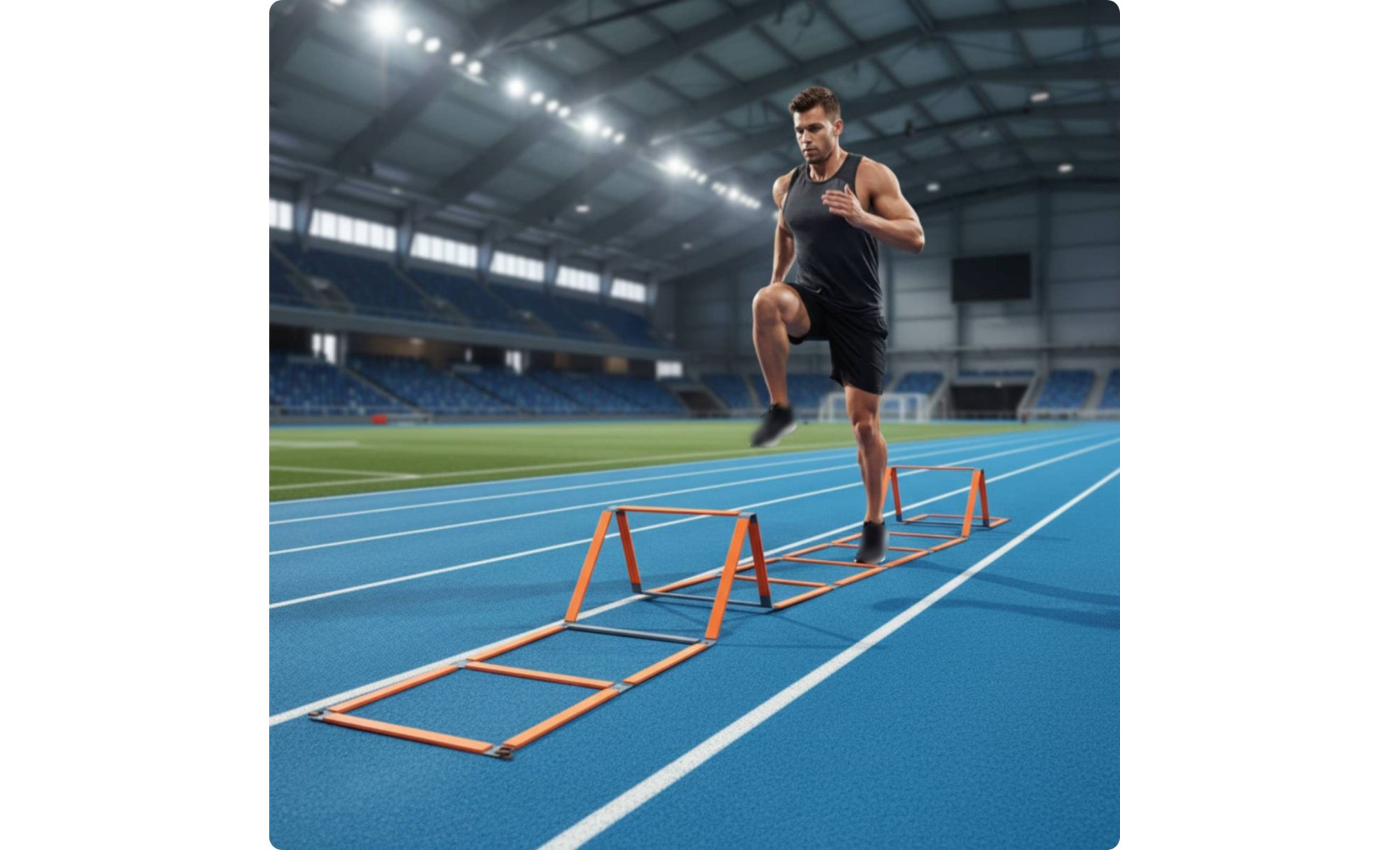Coordination Training Ladder Multifunctional Agility Hurdle Ladder Fixed Frame