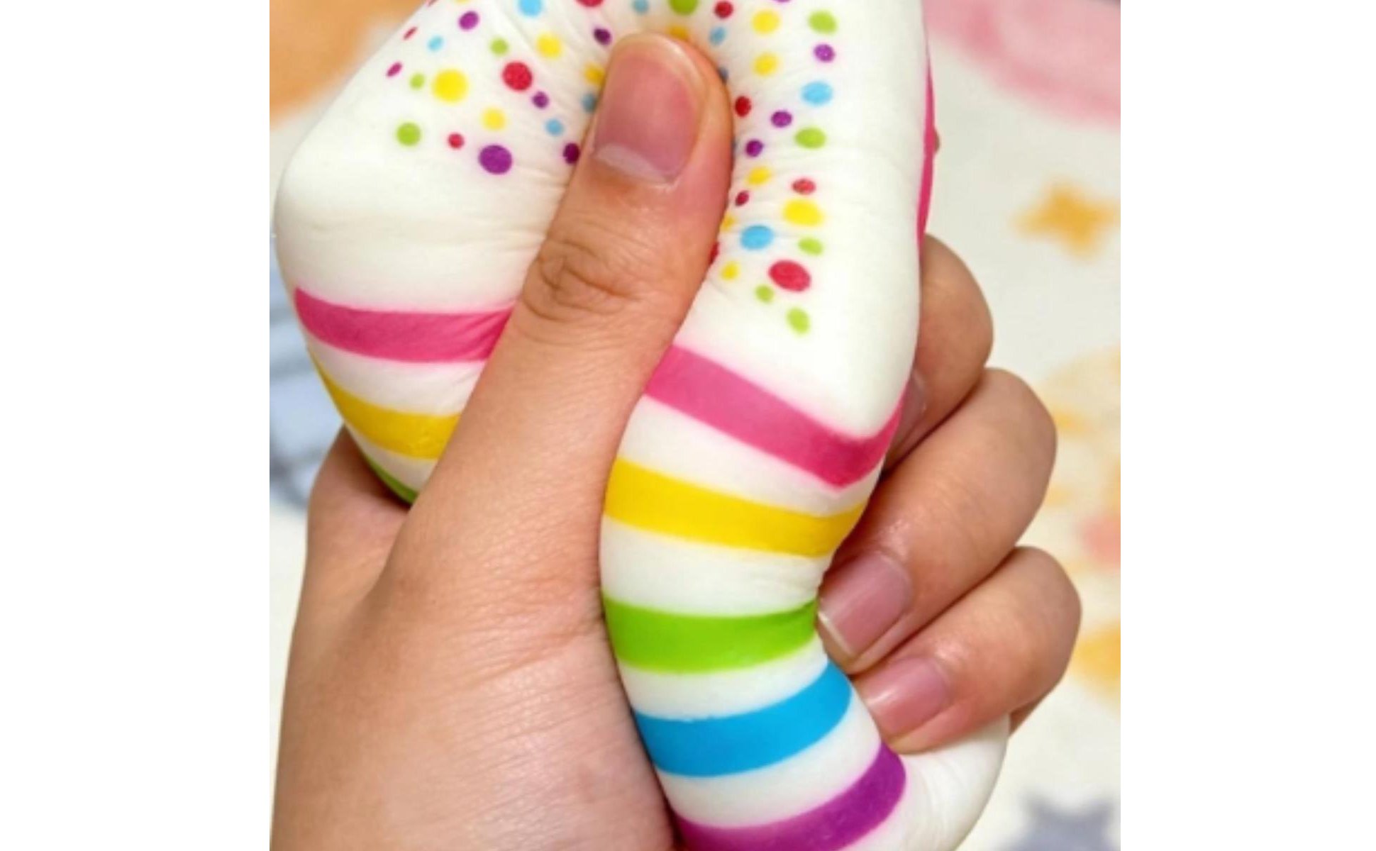 Rainbow Cake Squishy Multicolored Dots Cake Squishy Soft