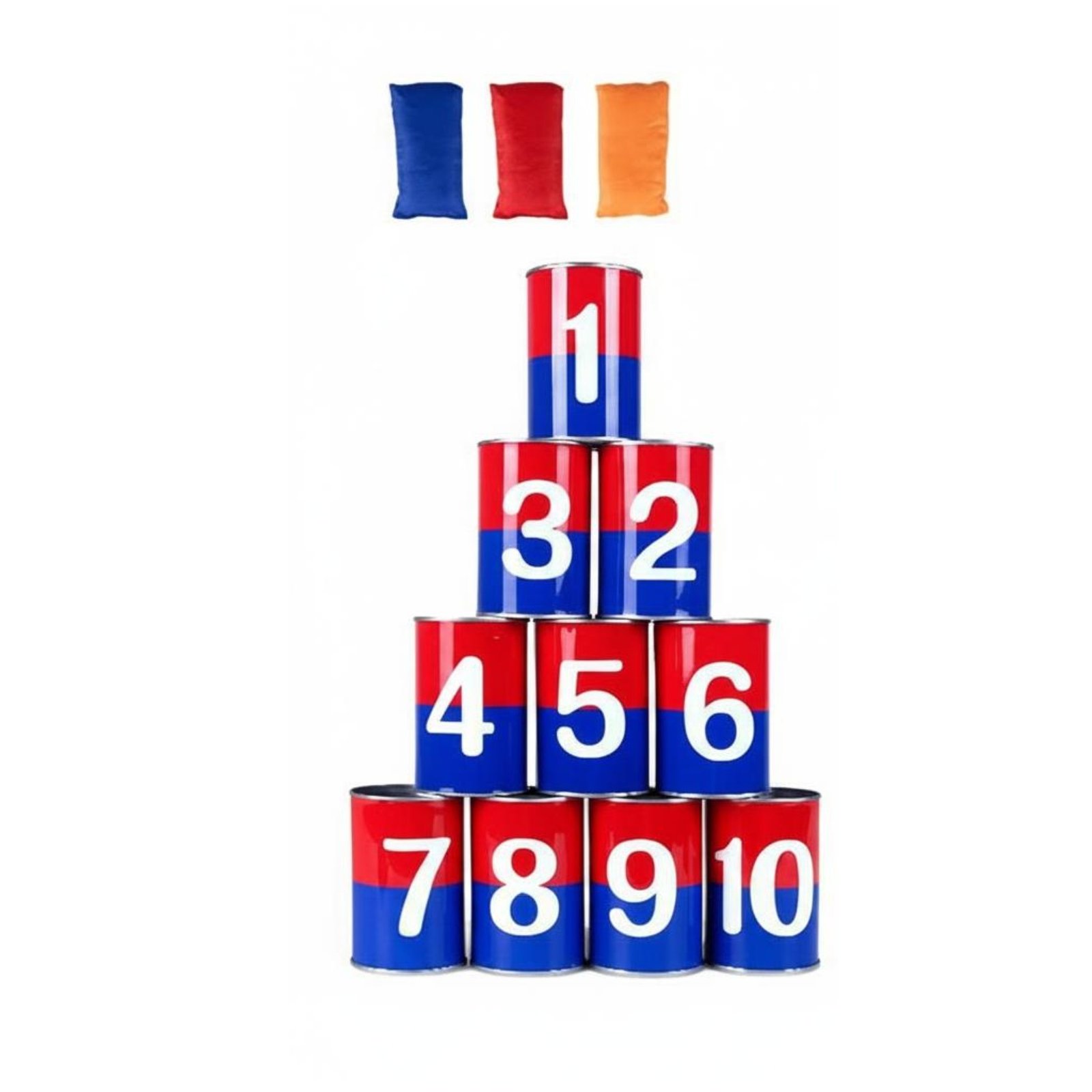 Throwing Sack Toss Set Portable Can Toss Game Numbered Stacking Containers for Party, Backyard, Camping