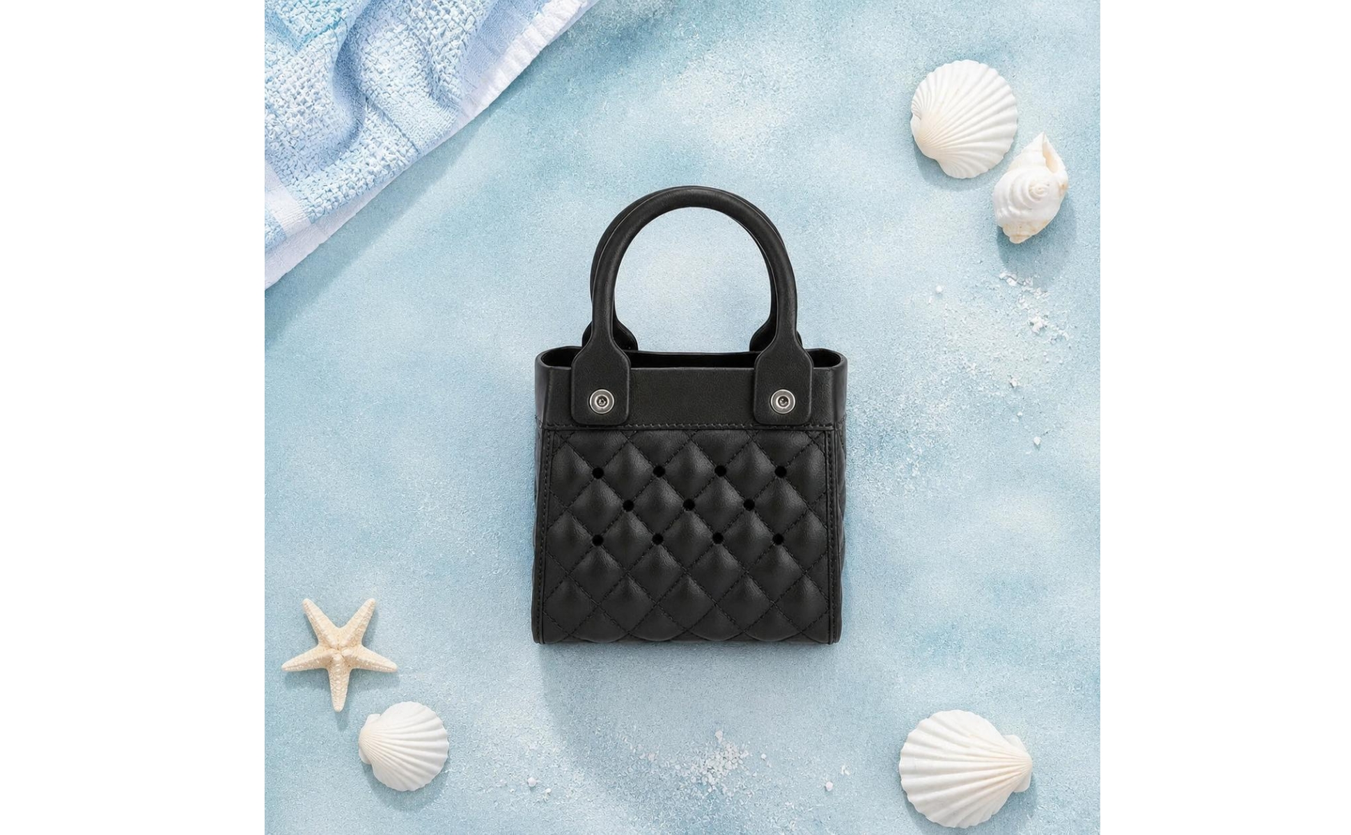 Quilted Tote Handbag Cutout Feature uncoveredTop Tote Handbag Reinforced Side
