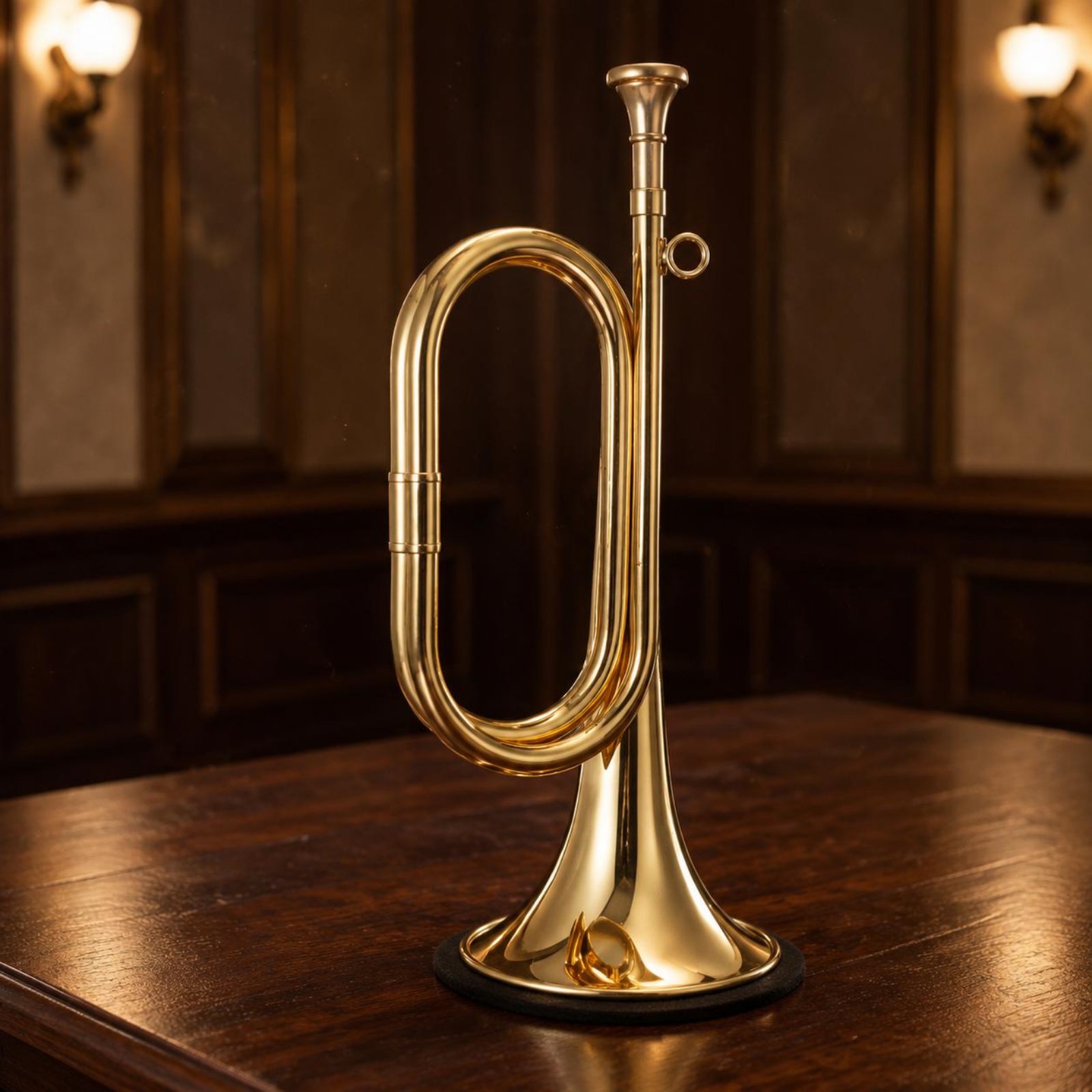 Small Brass Bugle Trumpet Shiny Brass Bugle Portable Set