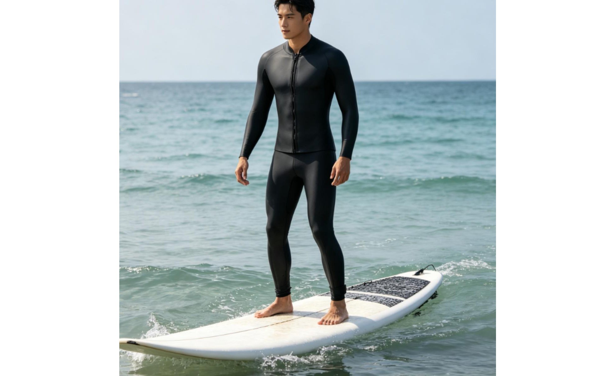 3mm Neoprene Wetsuit Top Glossy Skin Finish Long Sleeve Neoprene Top for Surfing