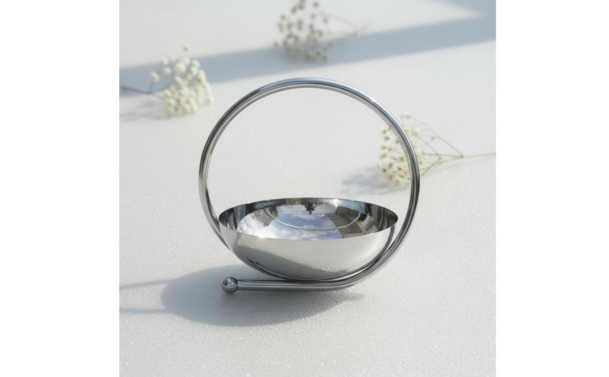 Round Mirror Tray Mirrored Finish Stainless Steel Tray Polished Surface