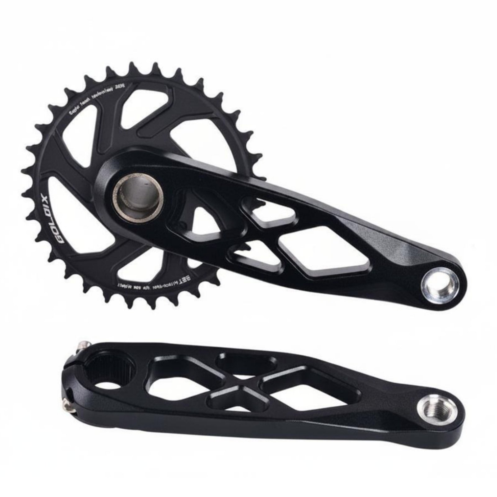Mountain Bike Crankset Anodized Finish Crankset Smooth Gearing Biking Component for Rough Terrain