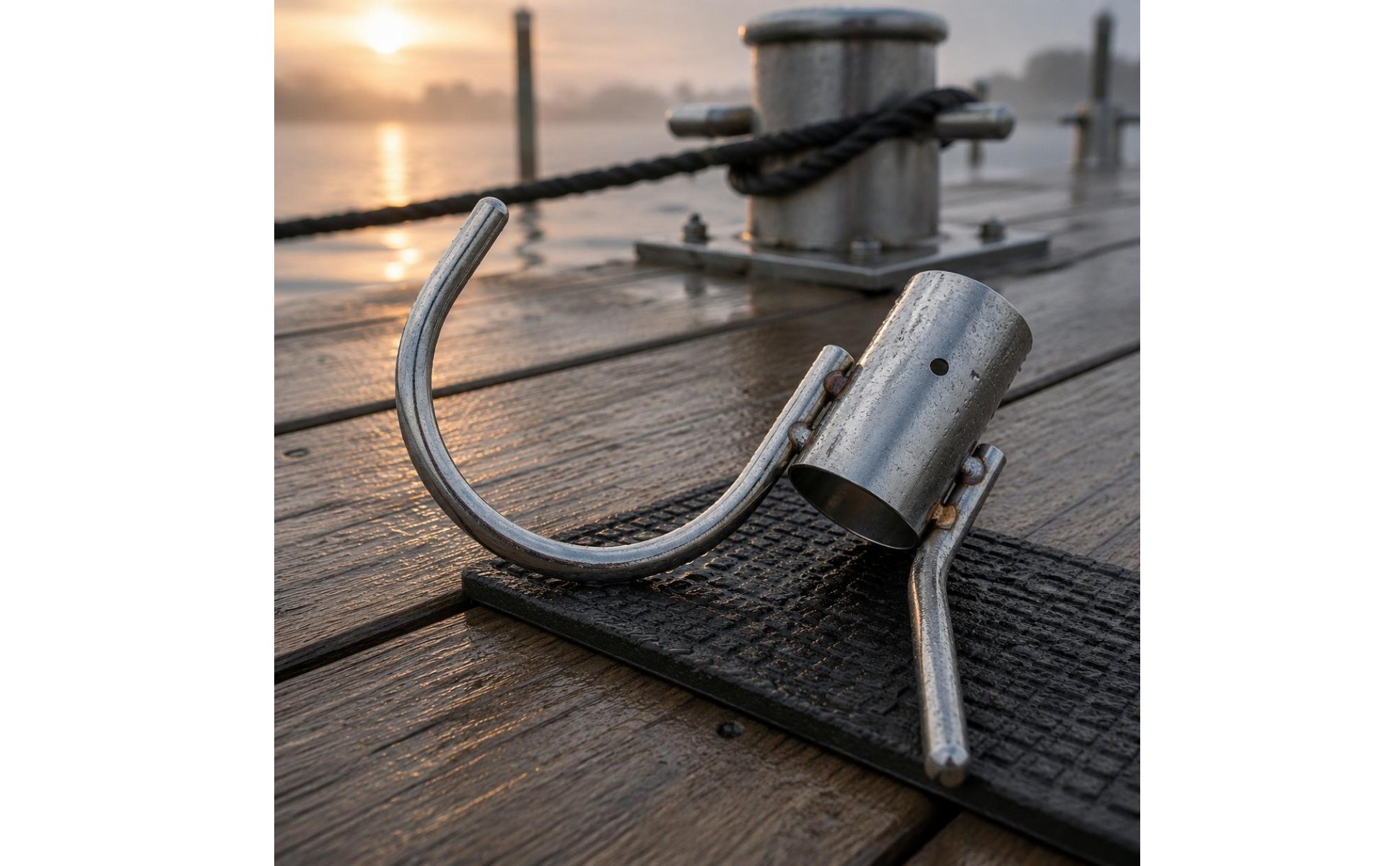 Boat Support Rod Rounded Stainless Steel Boat Hook Polished