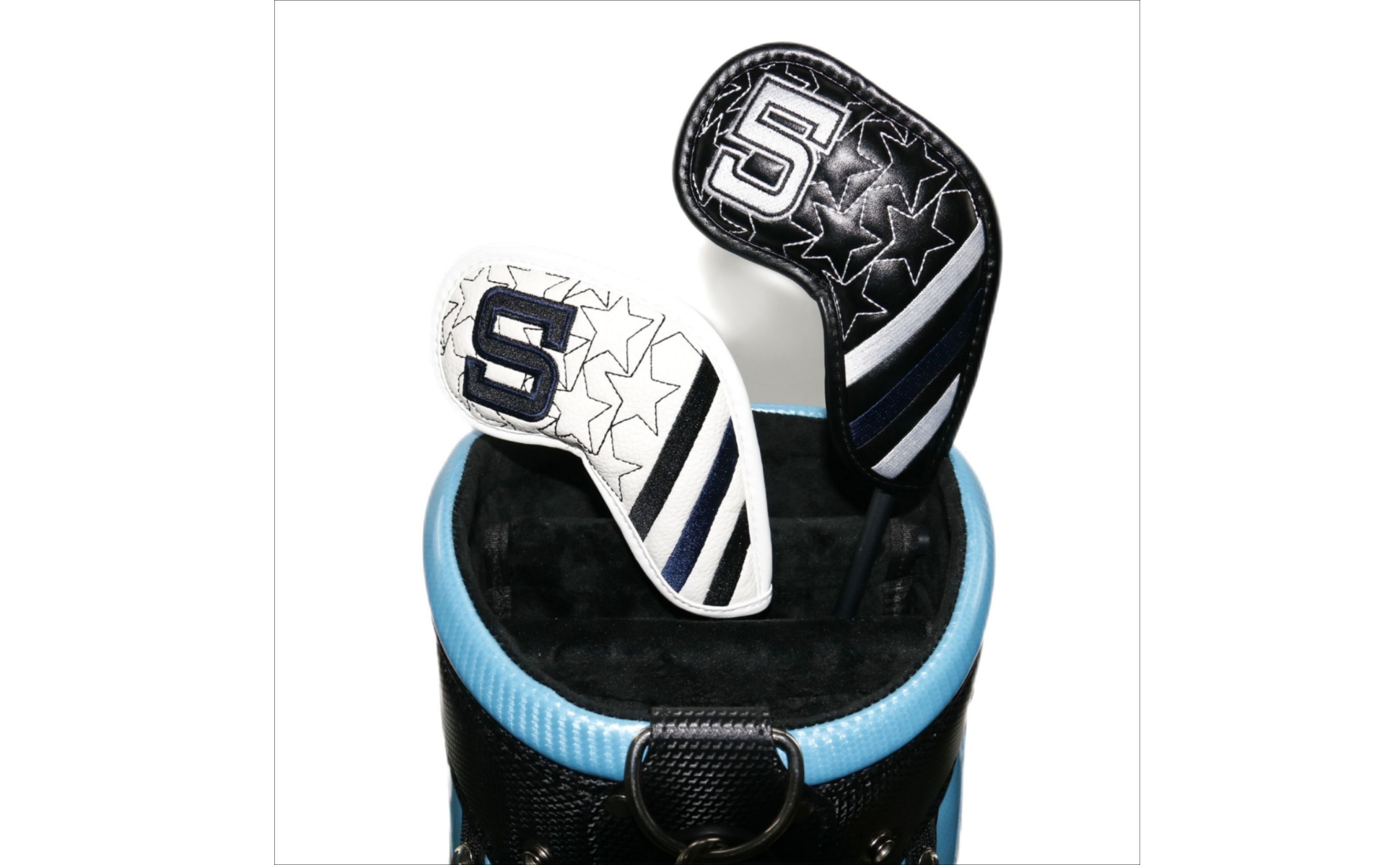 Golf Club Head Cover Embroidered Star Padded Golf Head Cover Striped Panels