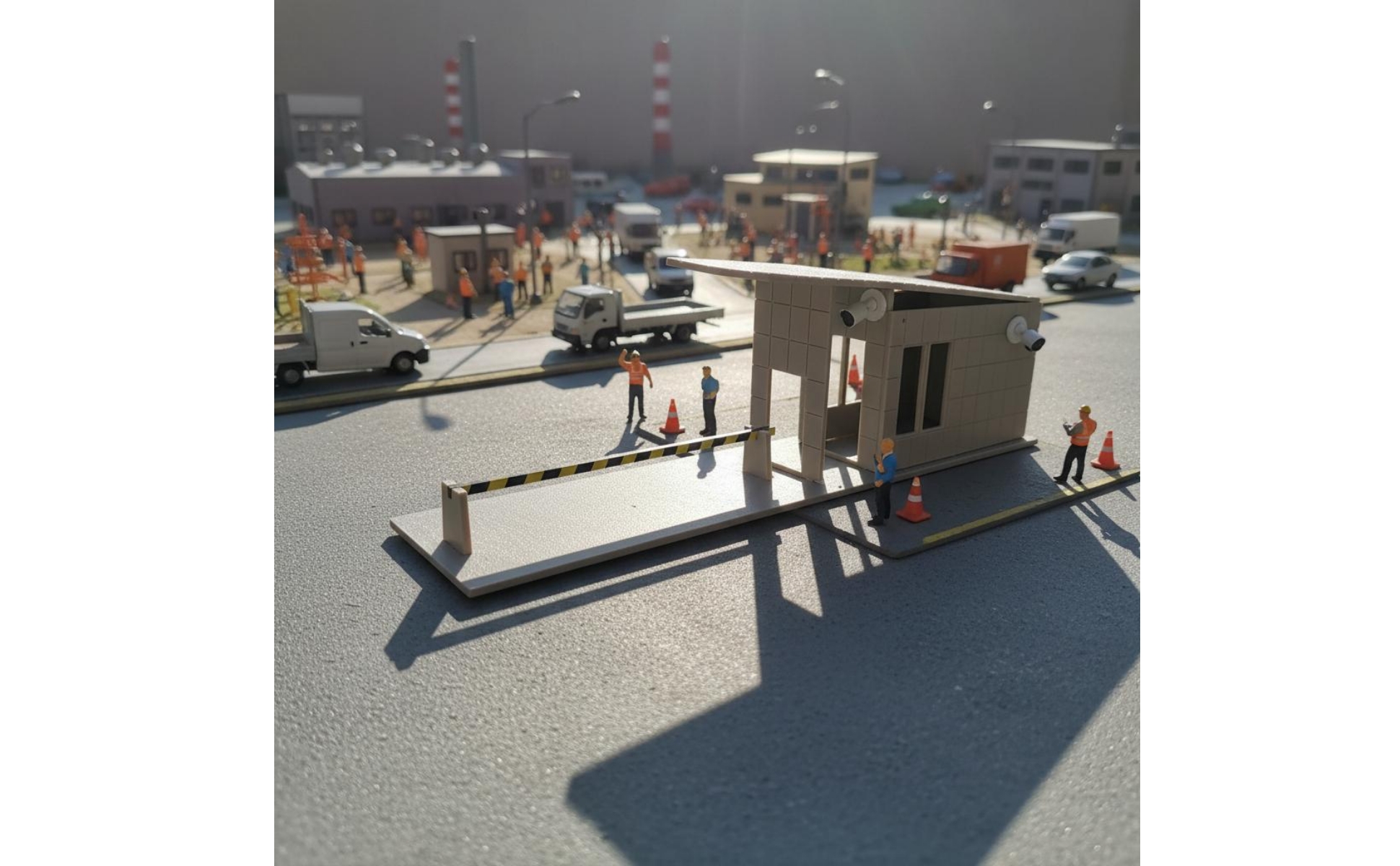 Security Booth Model Glue Free Guard House Miniature Easy Assembly