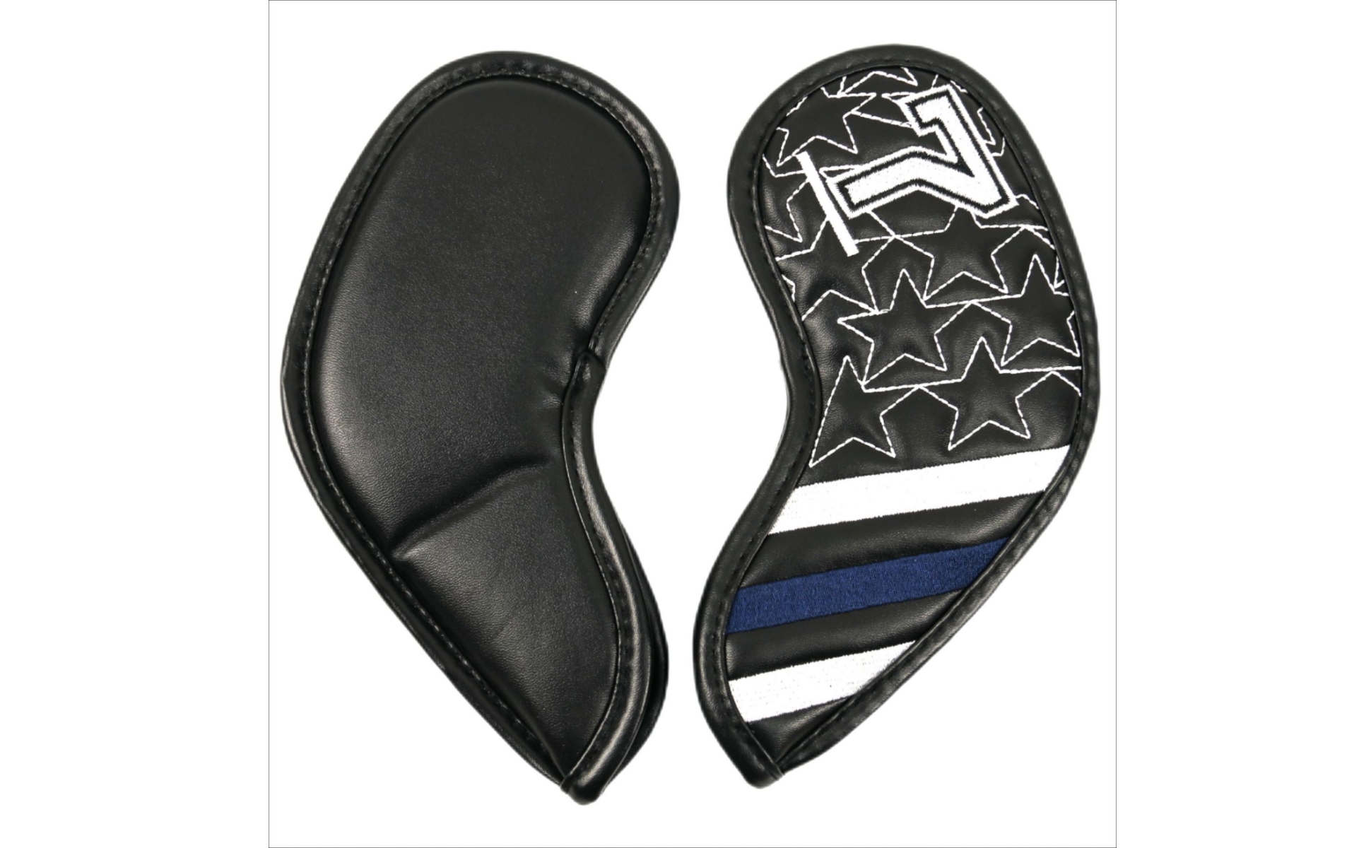 Golf Club Head Cover Embroidered Star Padded Golf Head Cover Striped Panels