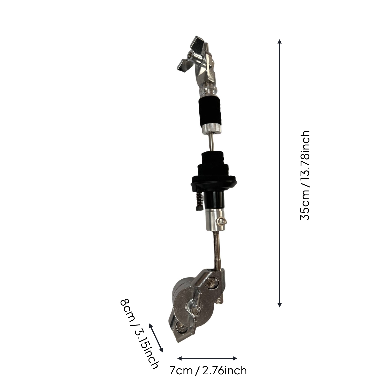 Distant Hi-Hat Holder Adjustable Instrument Part Black and Silver