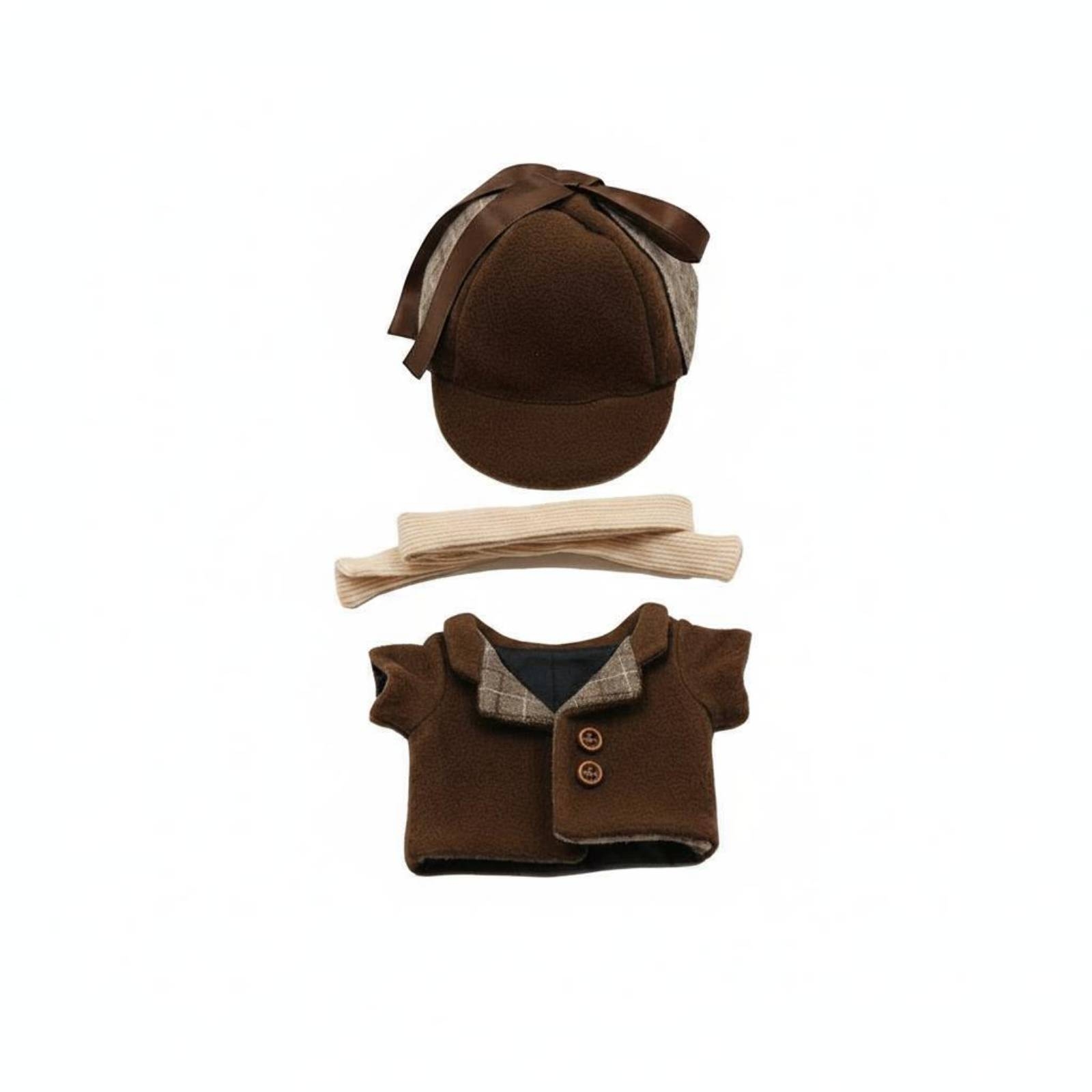 Coat Doll Set Collection Piece British Style Doll Outfit Fashionable Toy Clothing for Kids, Dress-up Time