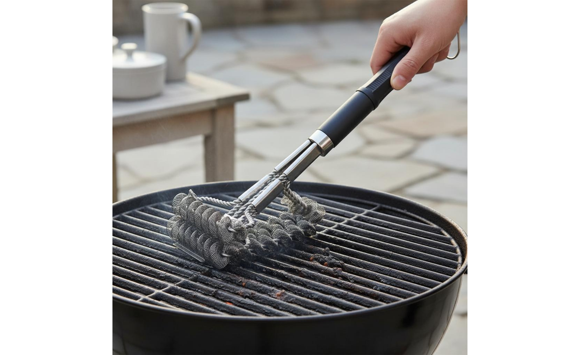 Coiled Coil Grill Brush Heavy Duty Double Spiral Grill Brush Lint Non-Shedding
