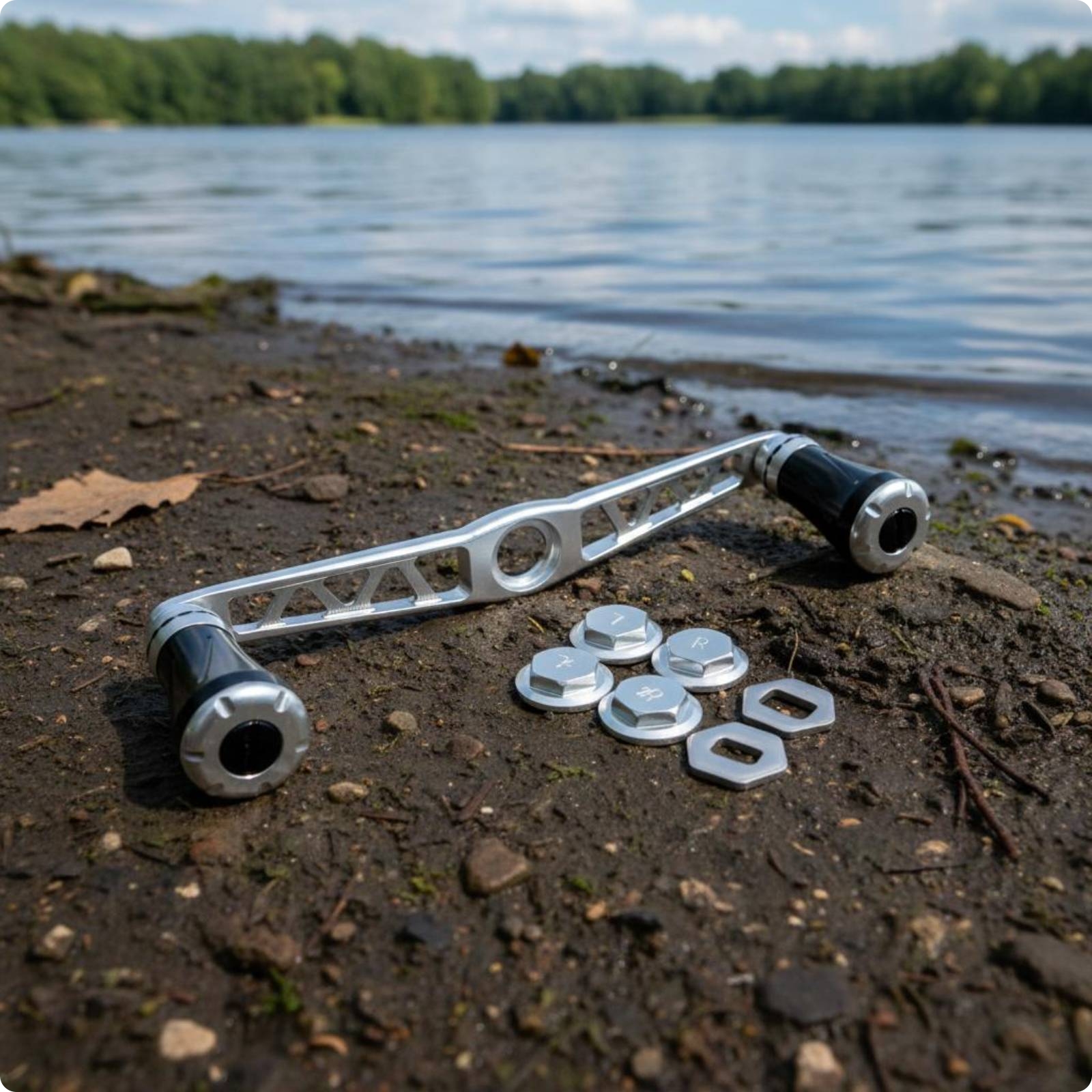 Aluminum Alloy Reel Crank Lightweight Double Oscillating Bar Double-Grip Crank