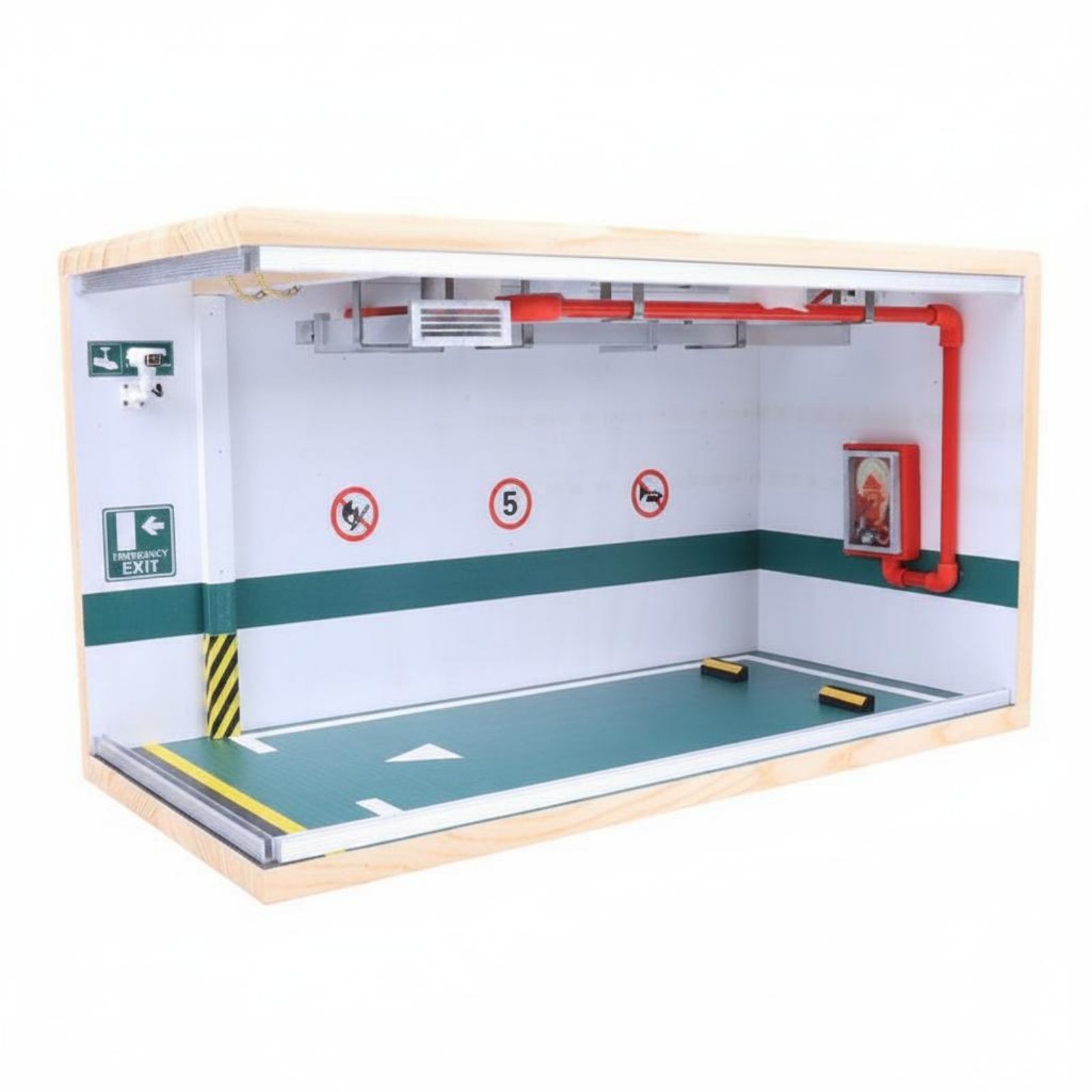 1:18 Scale Parking Garage Realistic Simulation Diecast Car Display Garage Wood and Acrylic Toy Car Storage Display Case for Collectors, Shelf