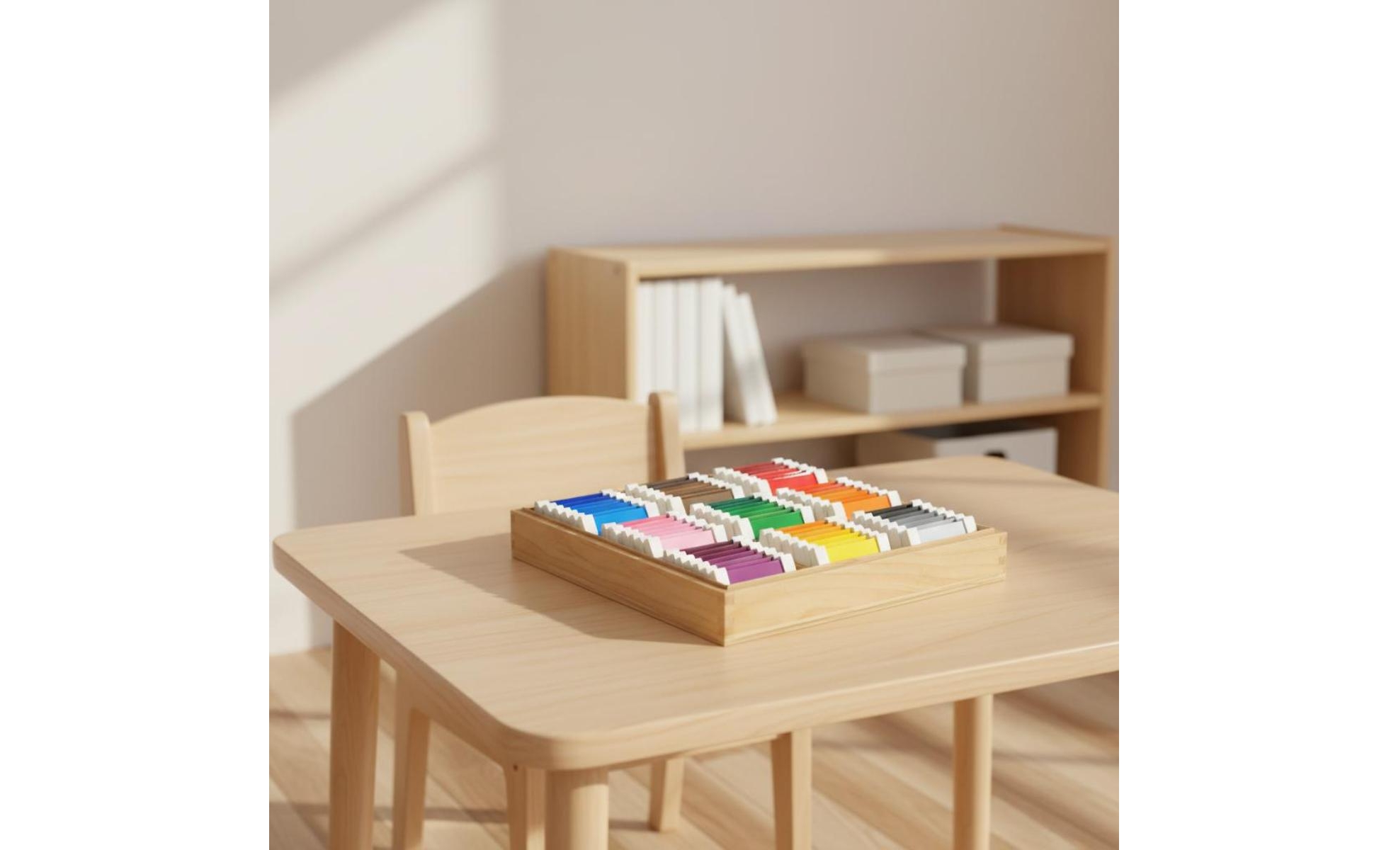 Educational Color Matching Toy Graduated Colors Wooden Color Tablet Set