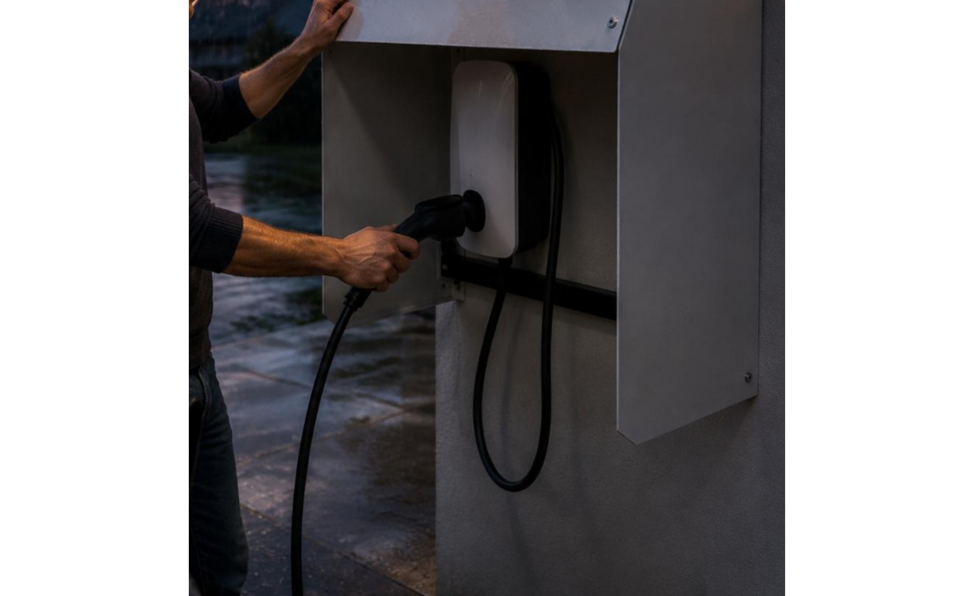 Wall-Mounted Electric Vehicle Charger Canopy Rainproof Outdoor Charging Cover