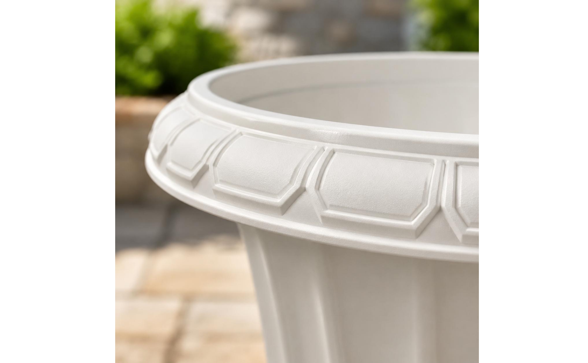 Large Round Pedestal Planter Raised Base Wide Mouth Footed Flower Pot Decorative