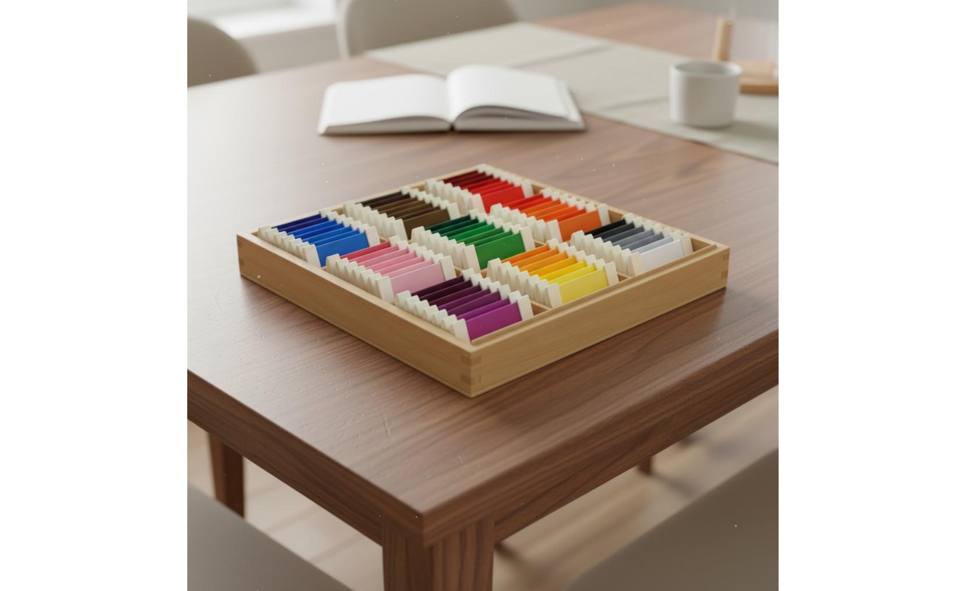Educational Color Matching Toy Graduated Colors Wooden Color Tablet Set