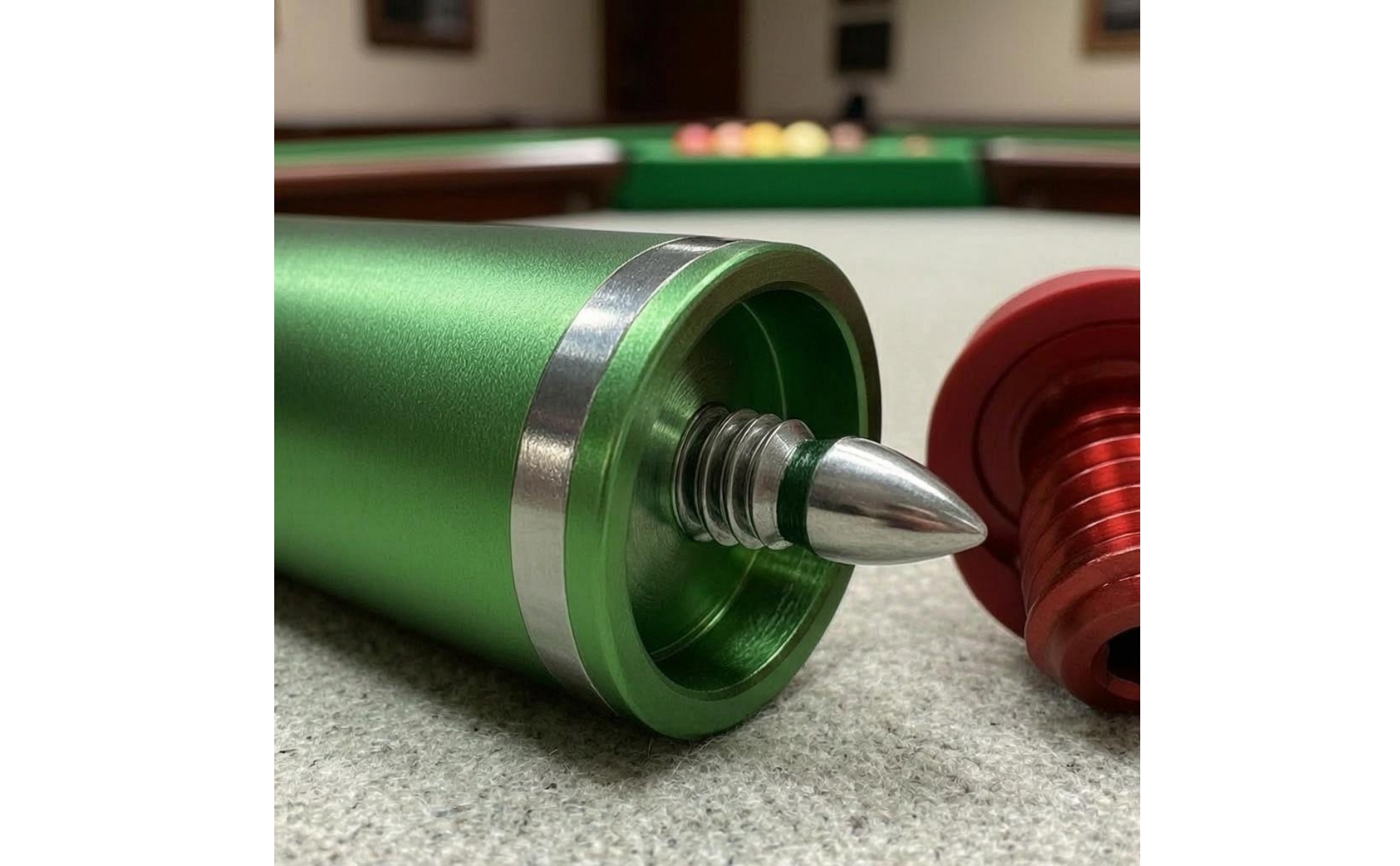 Aluminum Cue Extender Rubber Sleeve Threaded Cue Extender Metal Trim Rings