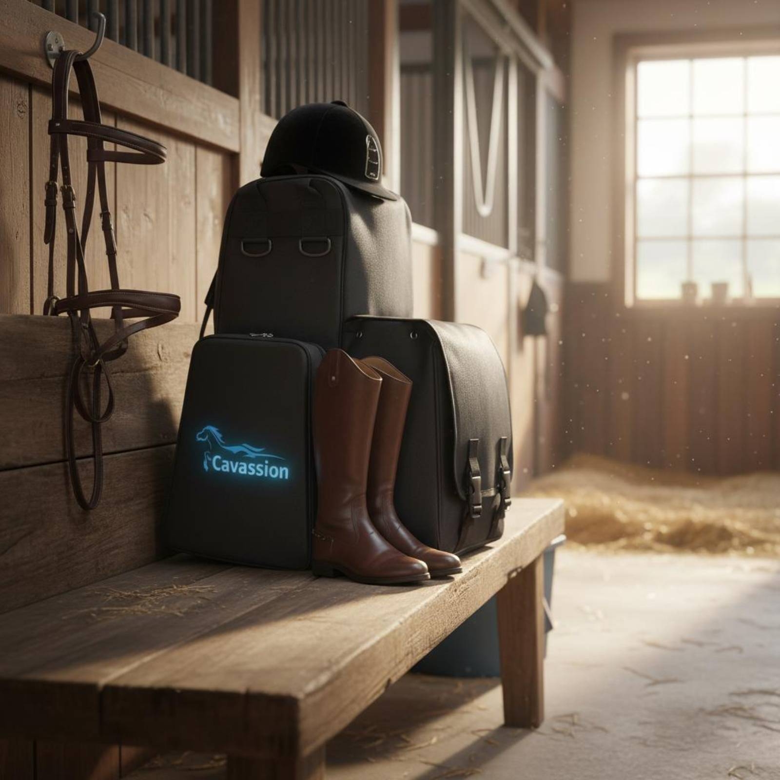 3 Taschen Stiefel und Helmtasche Tragbar Stiefel-Helmtasche für Turnier - Produktbild 6