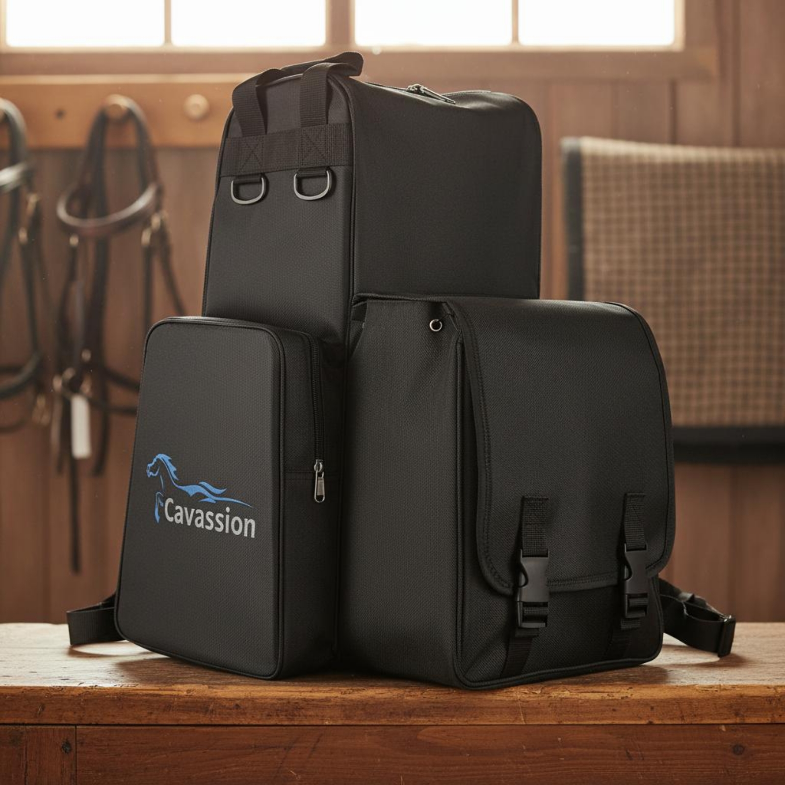 3 Taschen Stiefel und Helmtasche Tragbar Stiefel-Helmtasche für Turnier - Produktbild 3