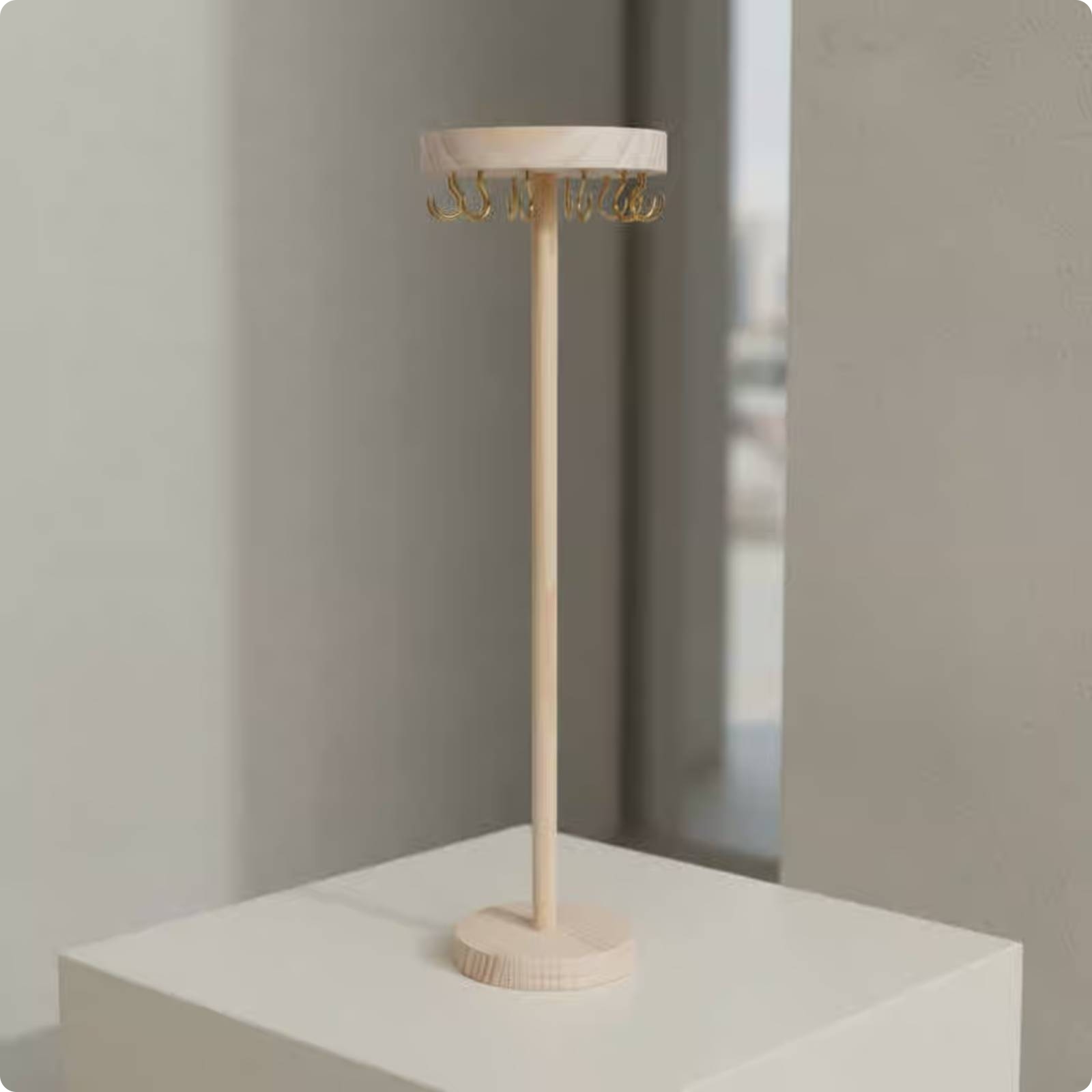 Neckwear Display Stand Detachable Jewelry Display Rack Wooden for Market Stall