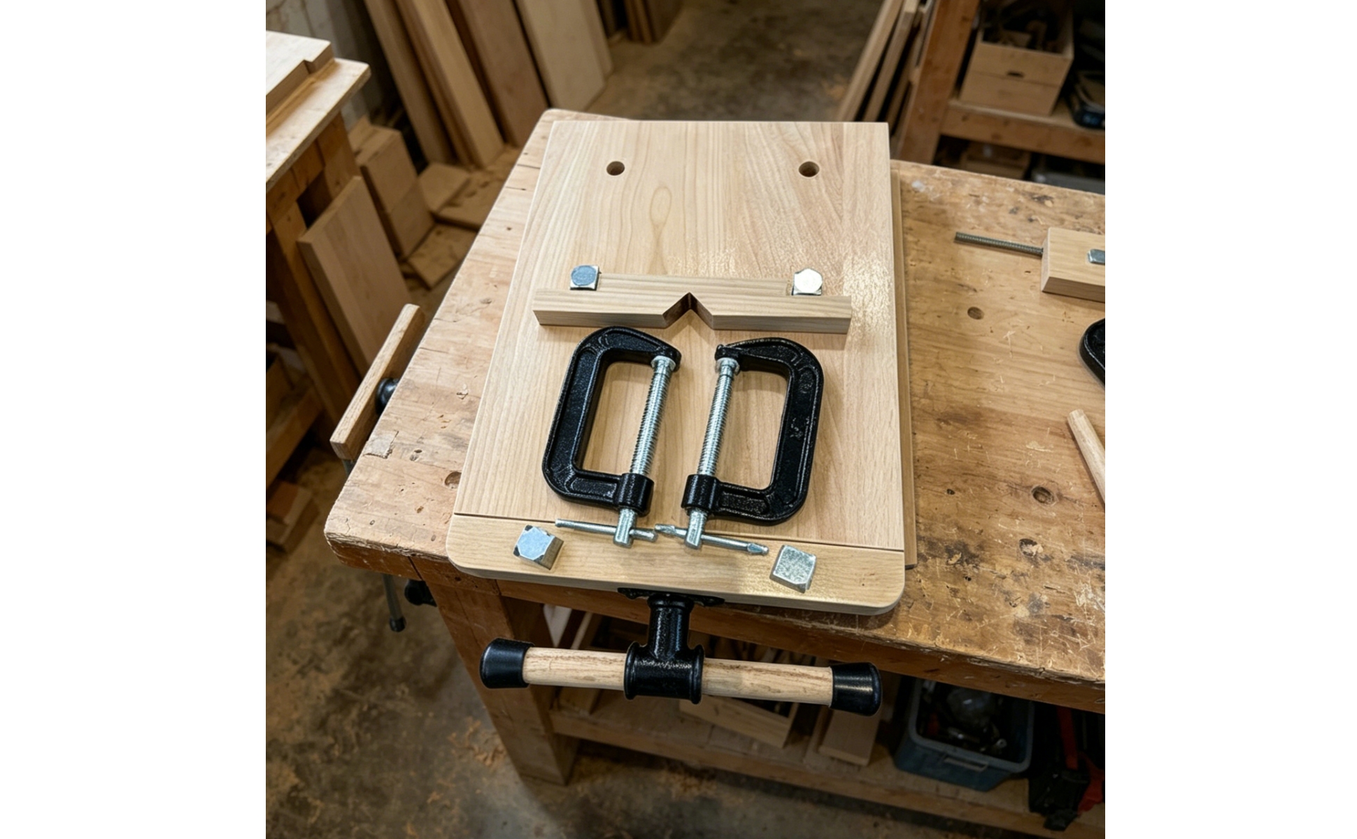 Portable Woodworking Bench Compact Mini Workbench Clamp Design for Woodworkers