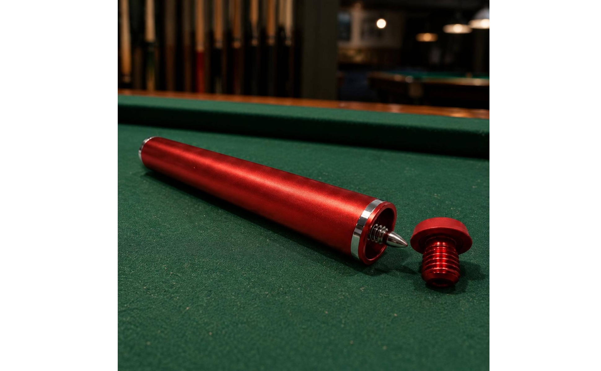 Aluminum Cue Extender Rubber Sleeve Threaded Cue Extender Metal Trim Rings