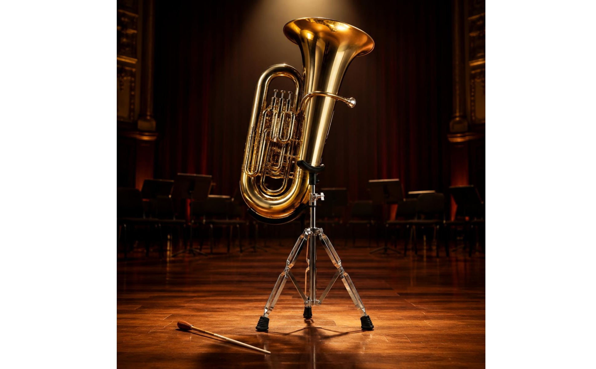 Tuba Stand Height Adjustable Euphonium Stand Folding Tripod for Practice Room