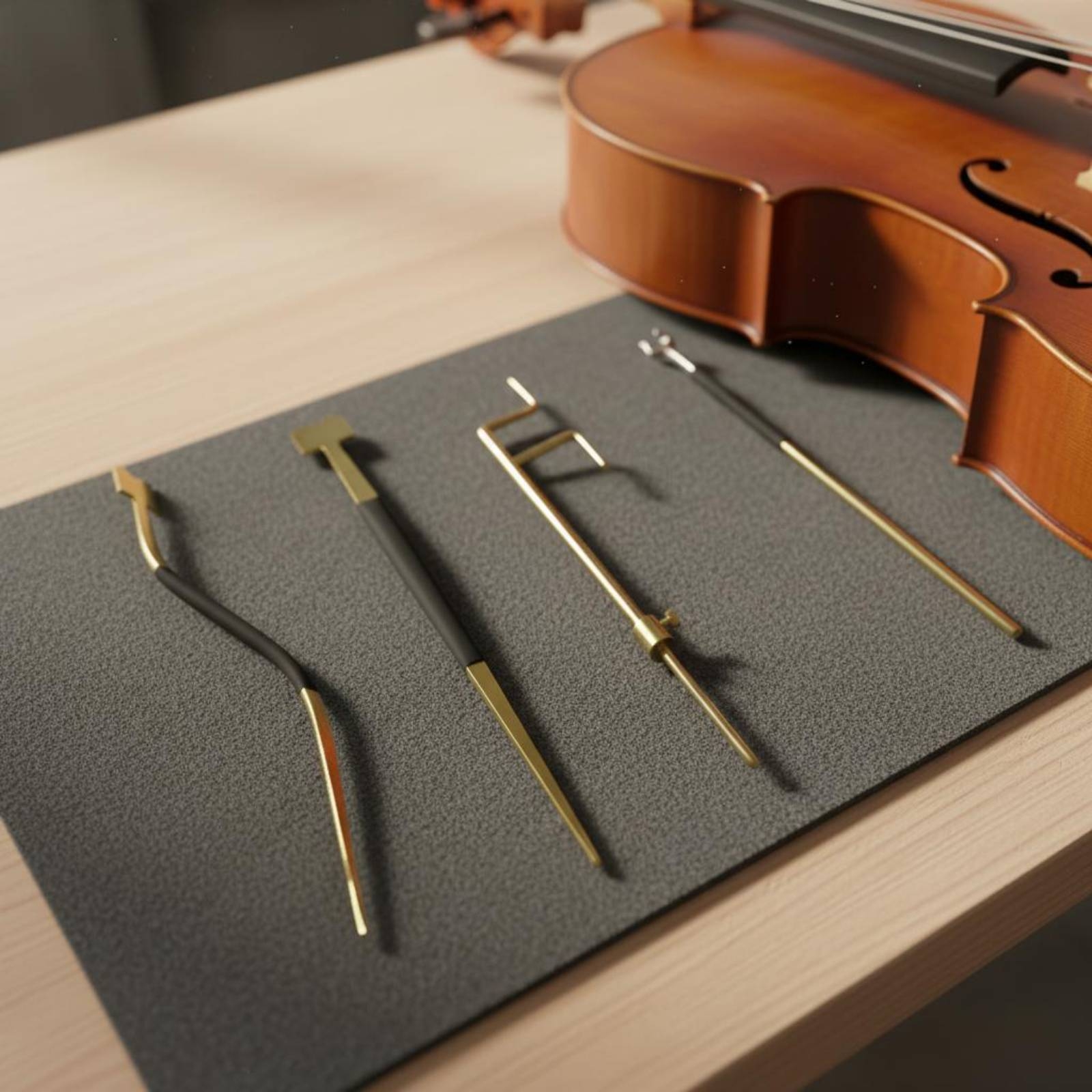 4 Stück Cello Sound Post Setter einfach zu bedienen Cello Sound Post Werkzeug Gummigriff - Produktbild 5