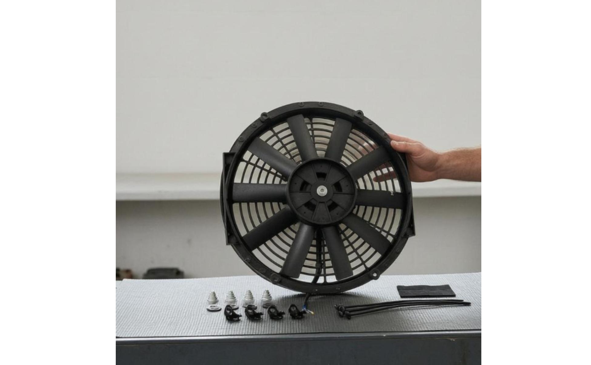 12-Inch Cooling Fan 80W Automotive Cooling Fan Shielded Grille