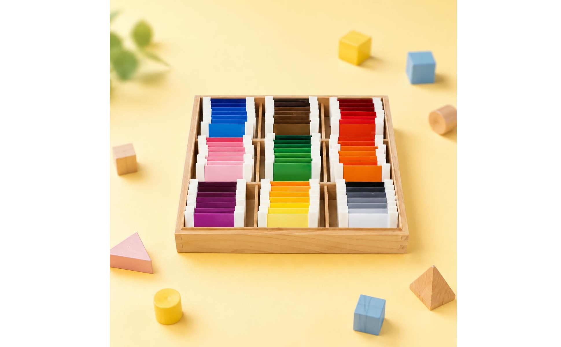 Educational Color Matching Toy Graduated Colors Wooden Color Tablet Set
