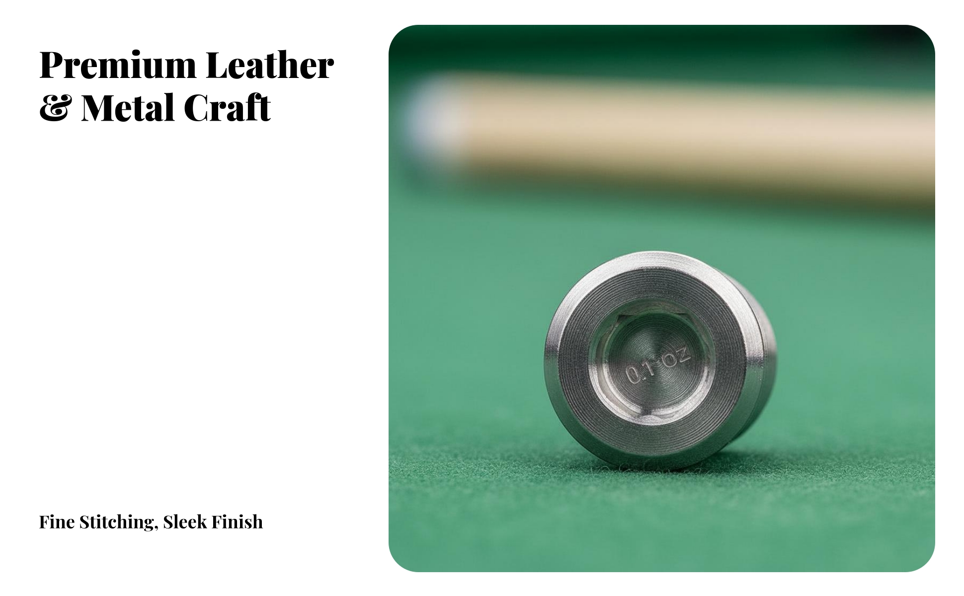 Billiard Cue Weight Bolts Authentic Leather Case for Travel
