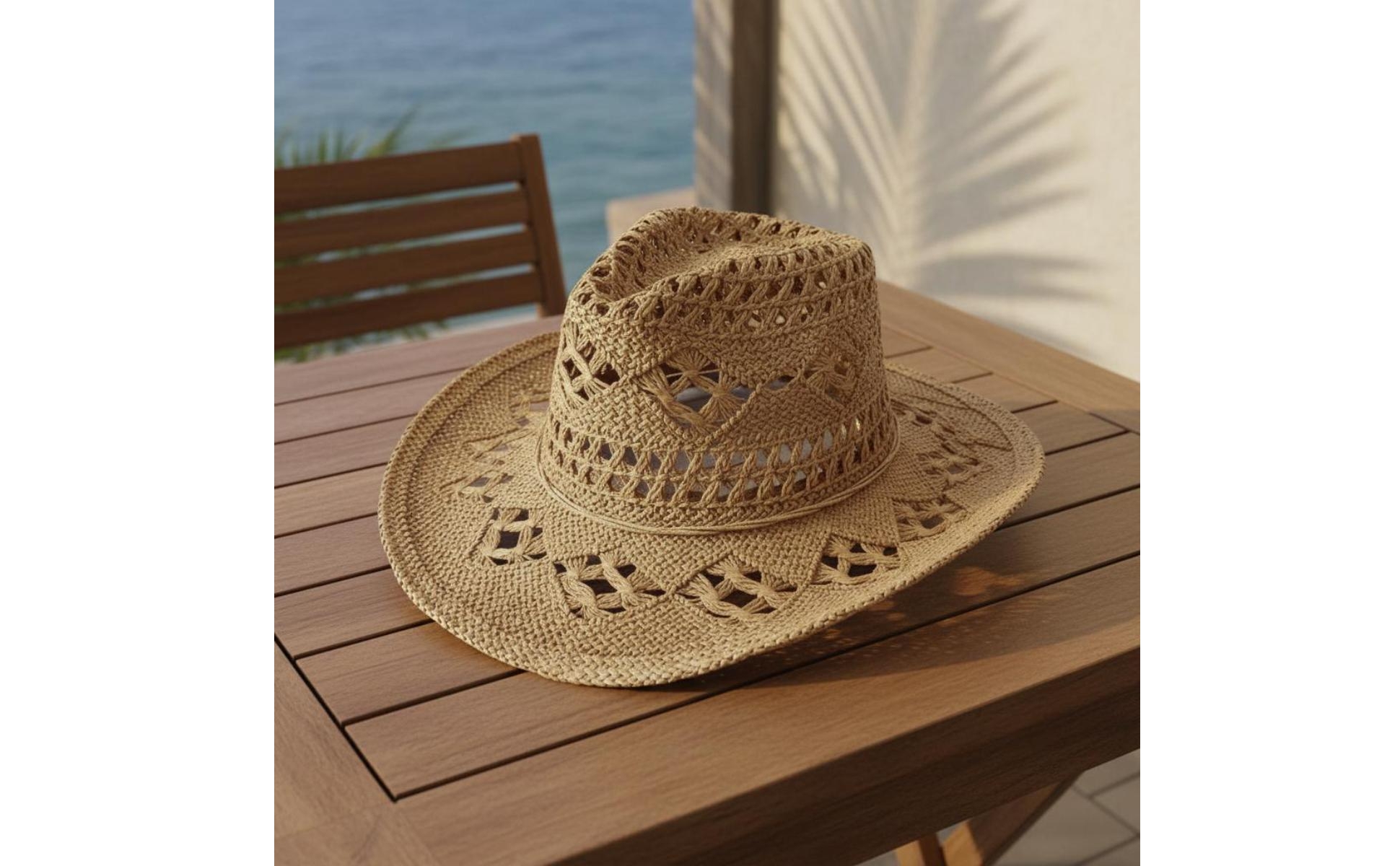 Jazz Hat Handmade Woven Sun Hat Hollow out Design