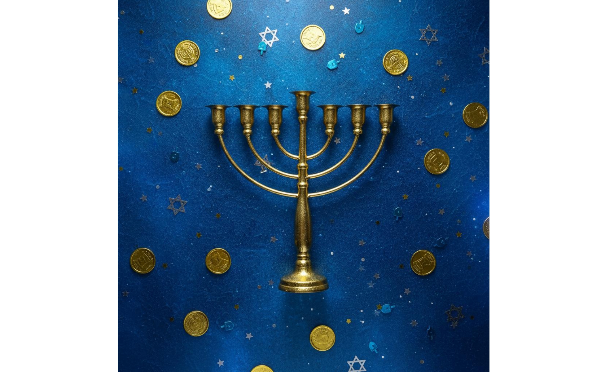 Chanukka-Leuchter Retro 9-Armiger Menora-Leuchter Goldfarben für Tischmitte