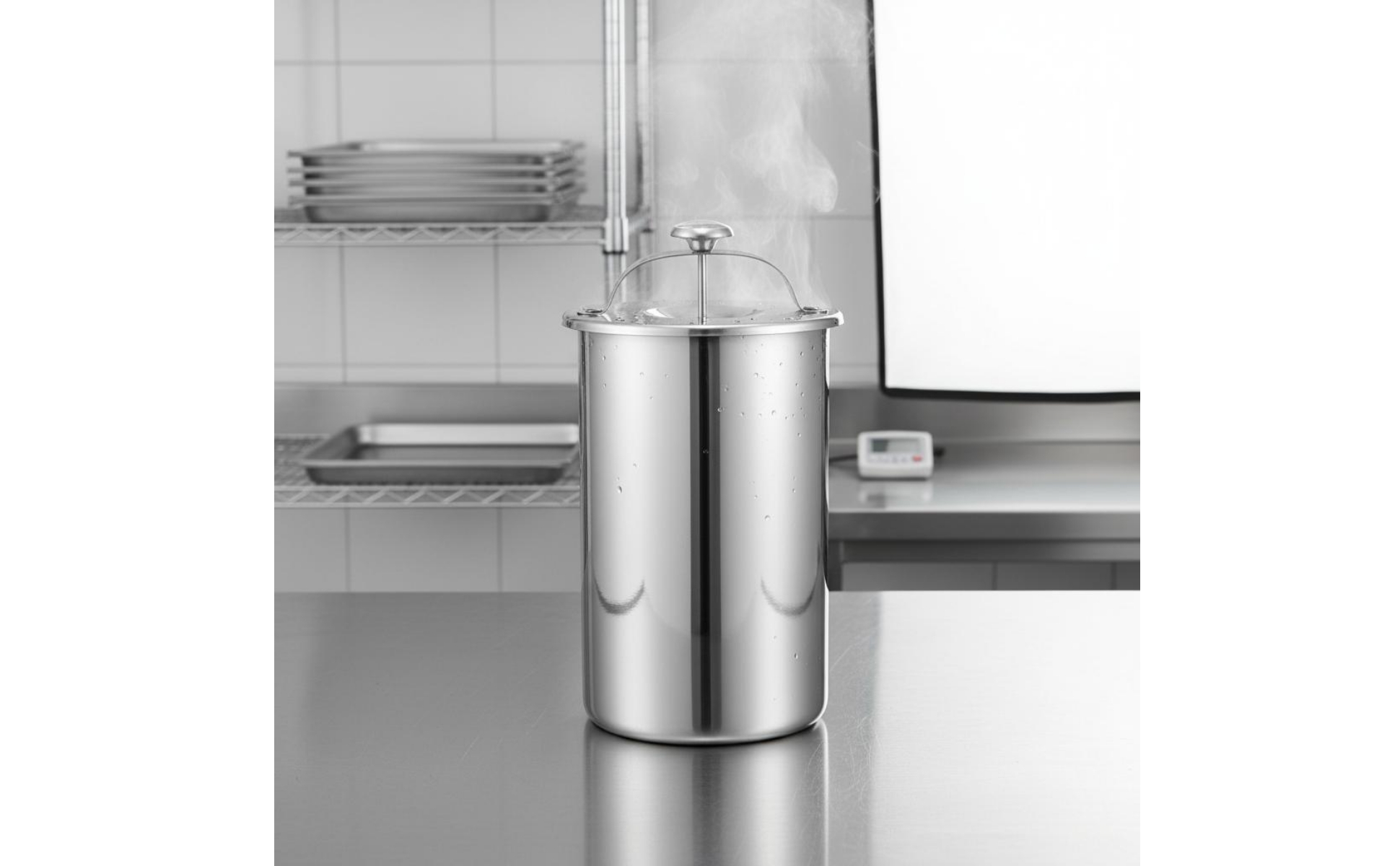 Wurstgarer mit Thermometer Fleischkocher Edelstahl für Küche, Zuhause