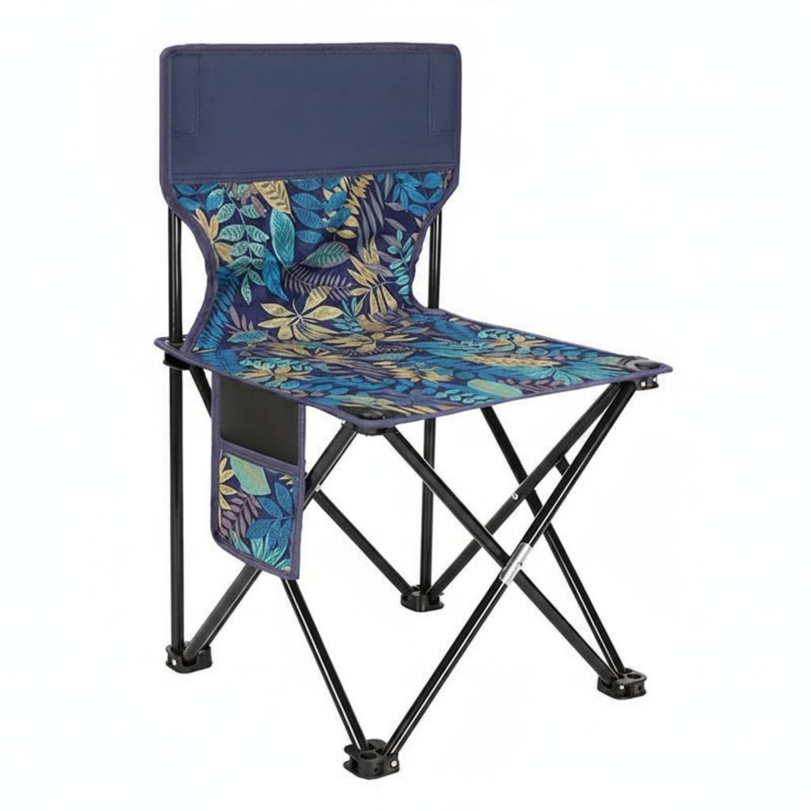 Portable Camping Chair Foldable Fishing Stool with Backrest Heavy Duty Lightweight Folding Chair for Barbecue, Beach