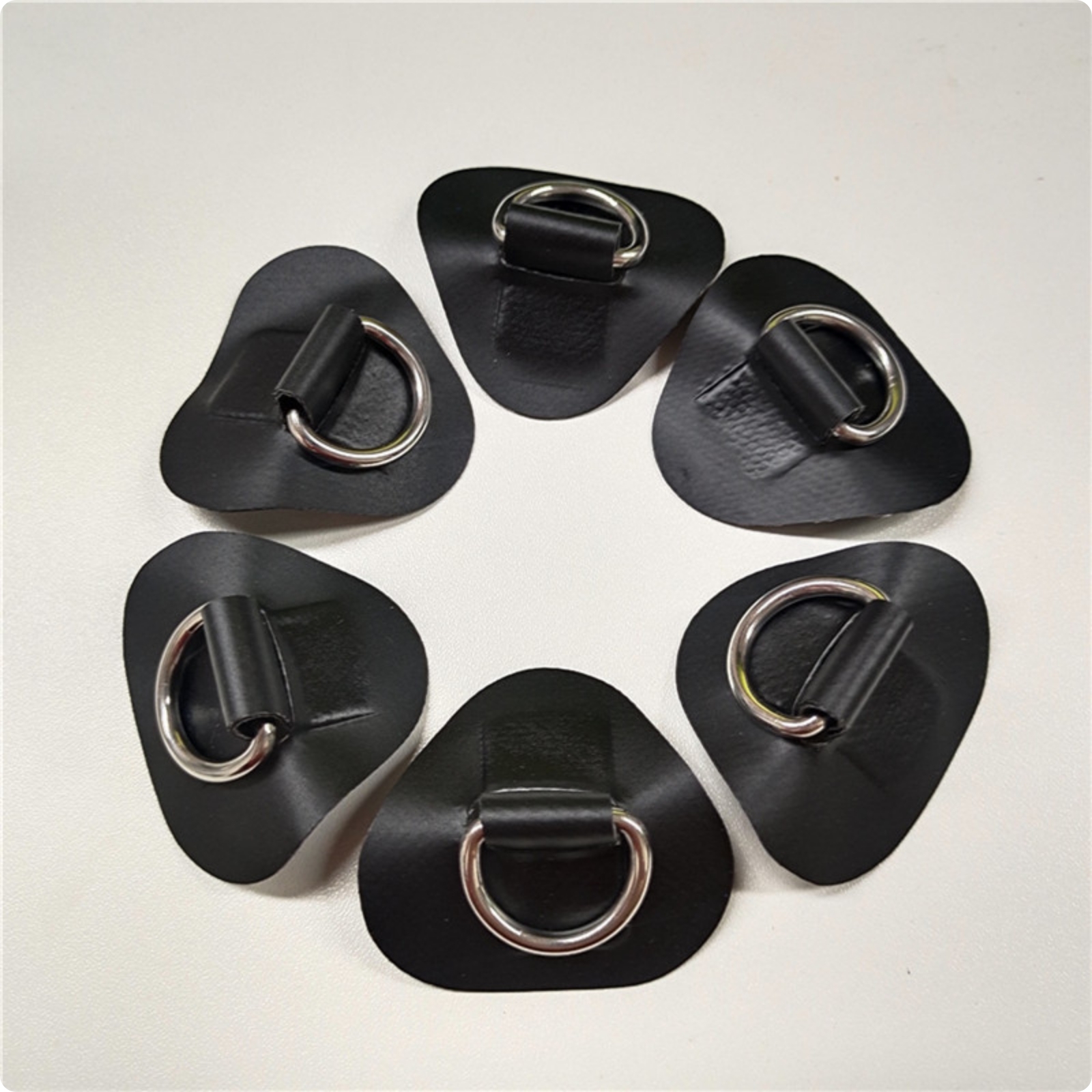 6 Pieces Edelstahl D-Loop-Pad Einfach zu Montieren D-Loop PVC Pad Kompakt