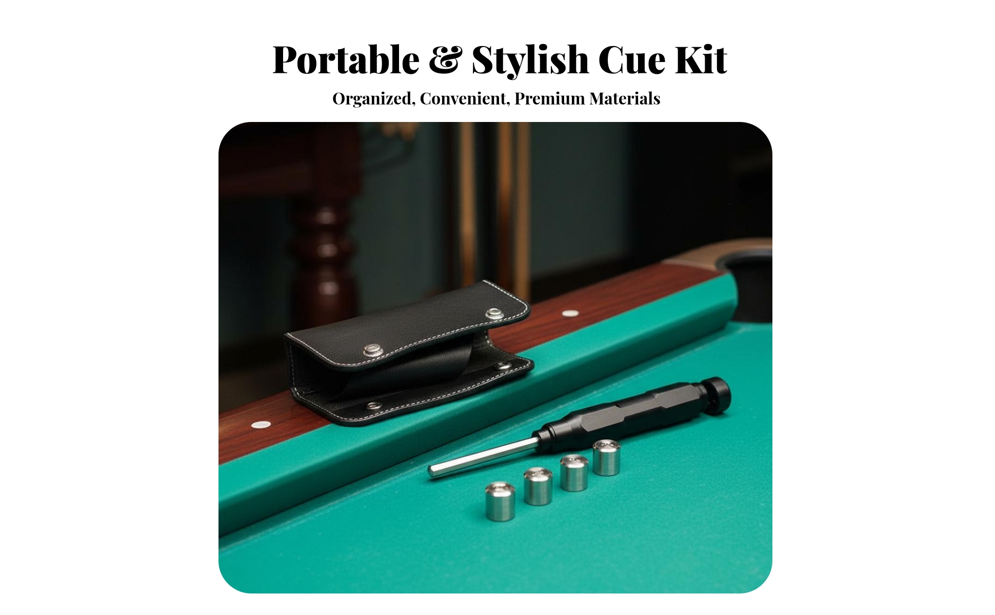 Billiard Cue Weight Bolts Authentic Leather Case for Travel