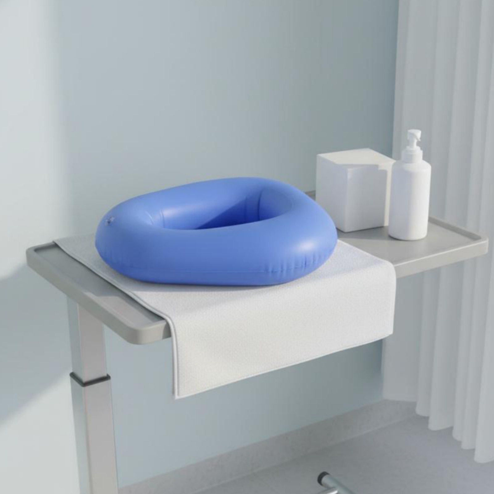 Aufblasbare Bettpfanne leicht zu reinigen Bettpfanne mit Pumpe oval für im Bett - Produktbild 4