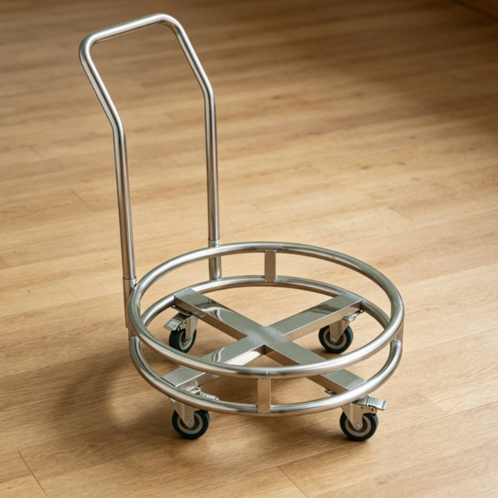 Stainless Steel Soup Container Transport Trolley Wheeled Stainless Steel