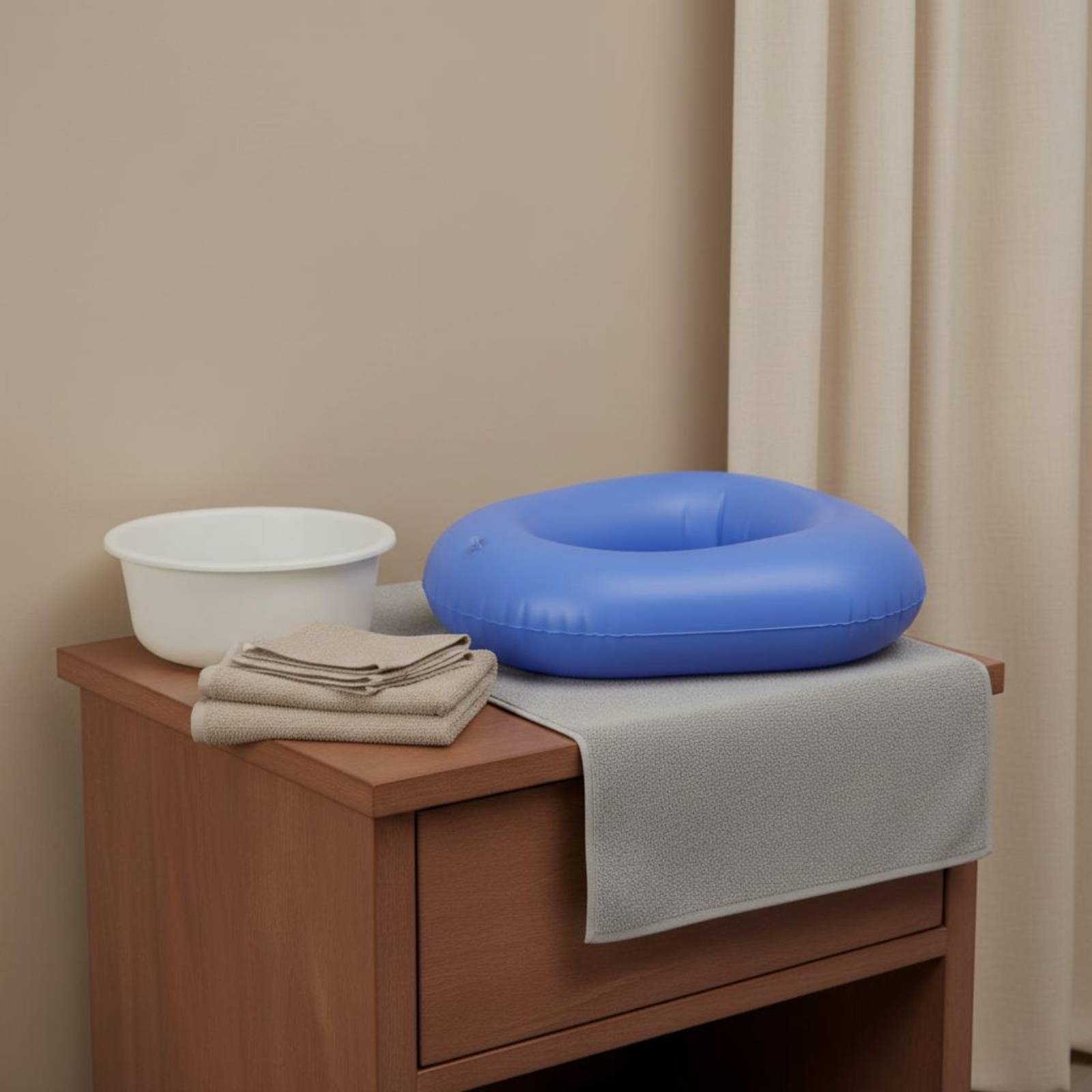 Aufblasbare Bettpfanne leicht zu reinigen Bettpfanne mit Pumpe oval für im Bett - Produktbild 7