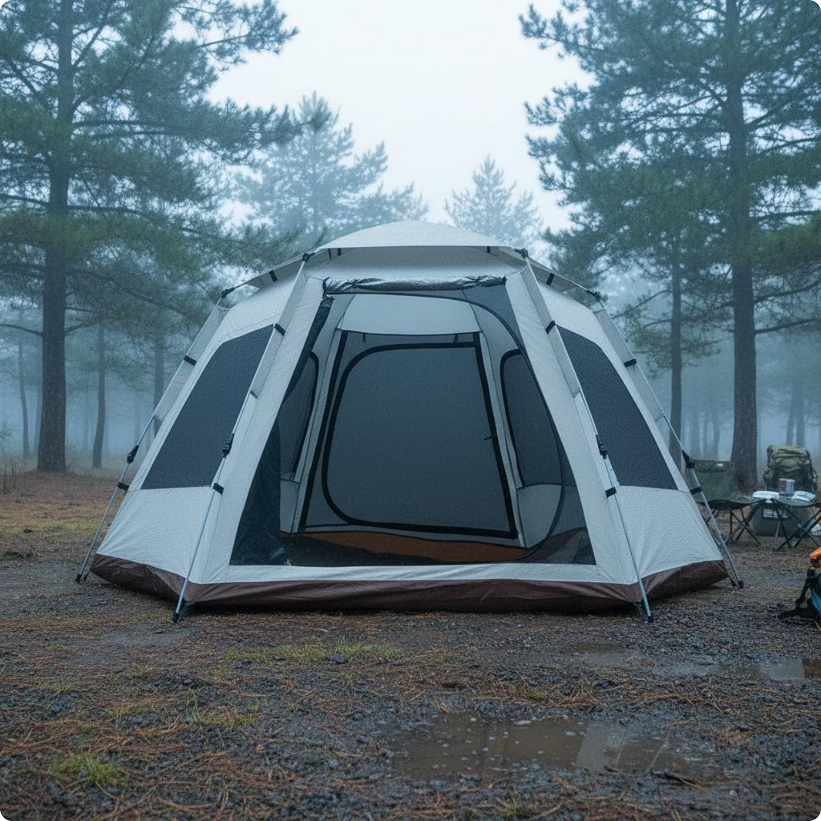 Hexagon Camping Tent Thickened Material Automatic Camping Tent Water-Resistant