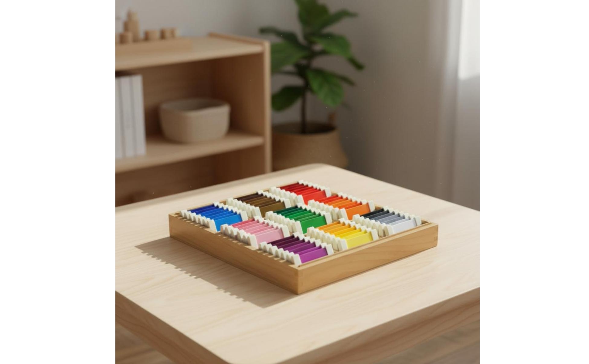 Educational Color Matching Toy Graduated Colors Wooden Color Tablet Set